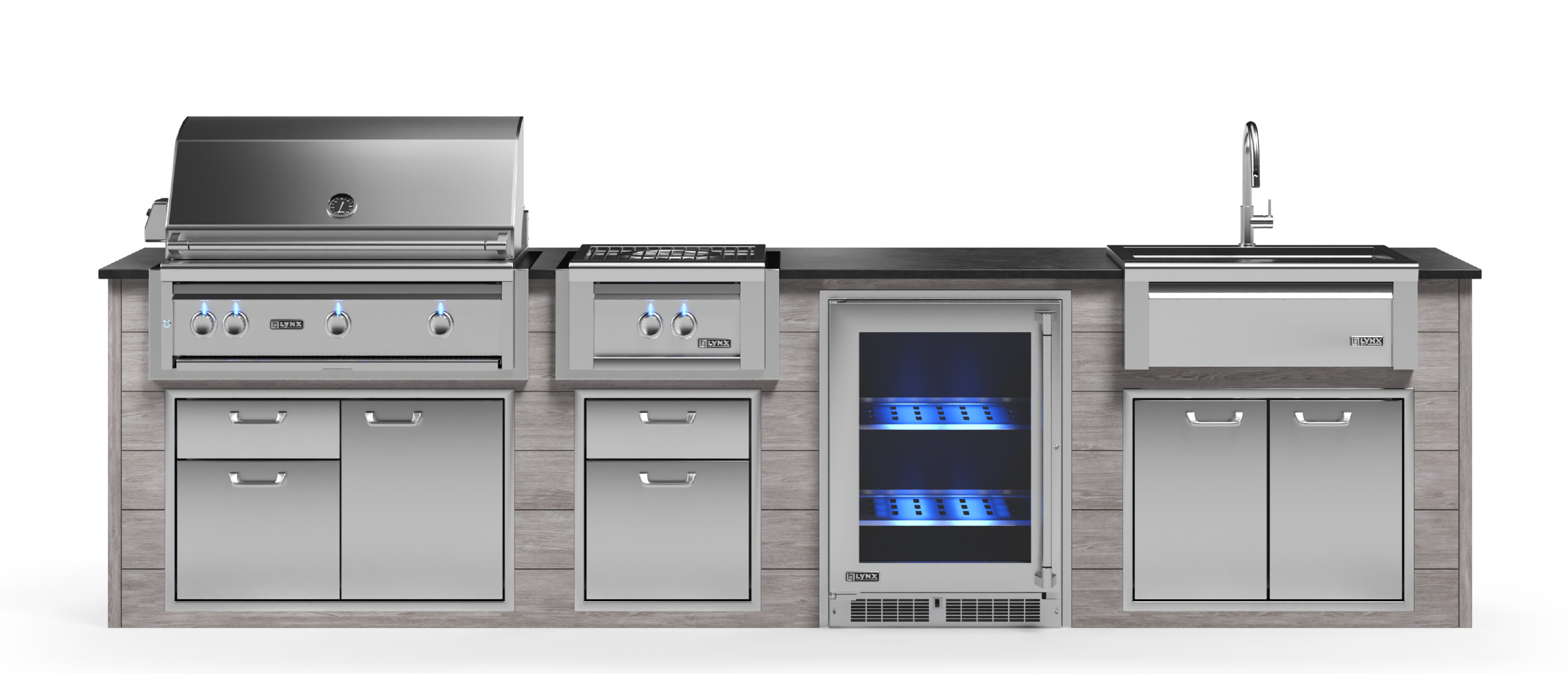 Lynx Pro Prestige Collection 144" Luxury Finished Outdoor Kitchen Package 13-LNX-13-PC