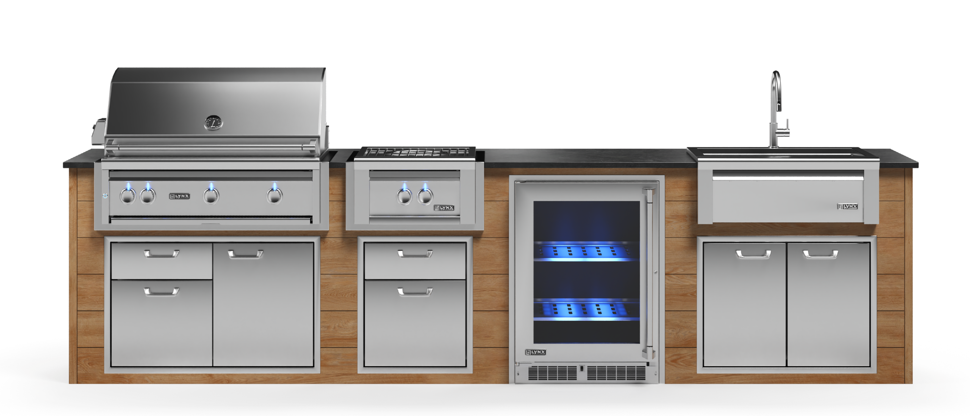 Lynx Pro Prestige Collection 144" Luxury Finished Outdoor Kitchen Package 13-LNX-13-PC