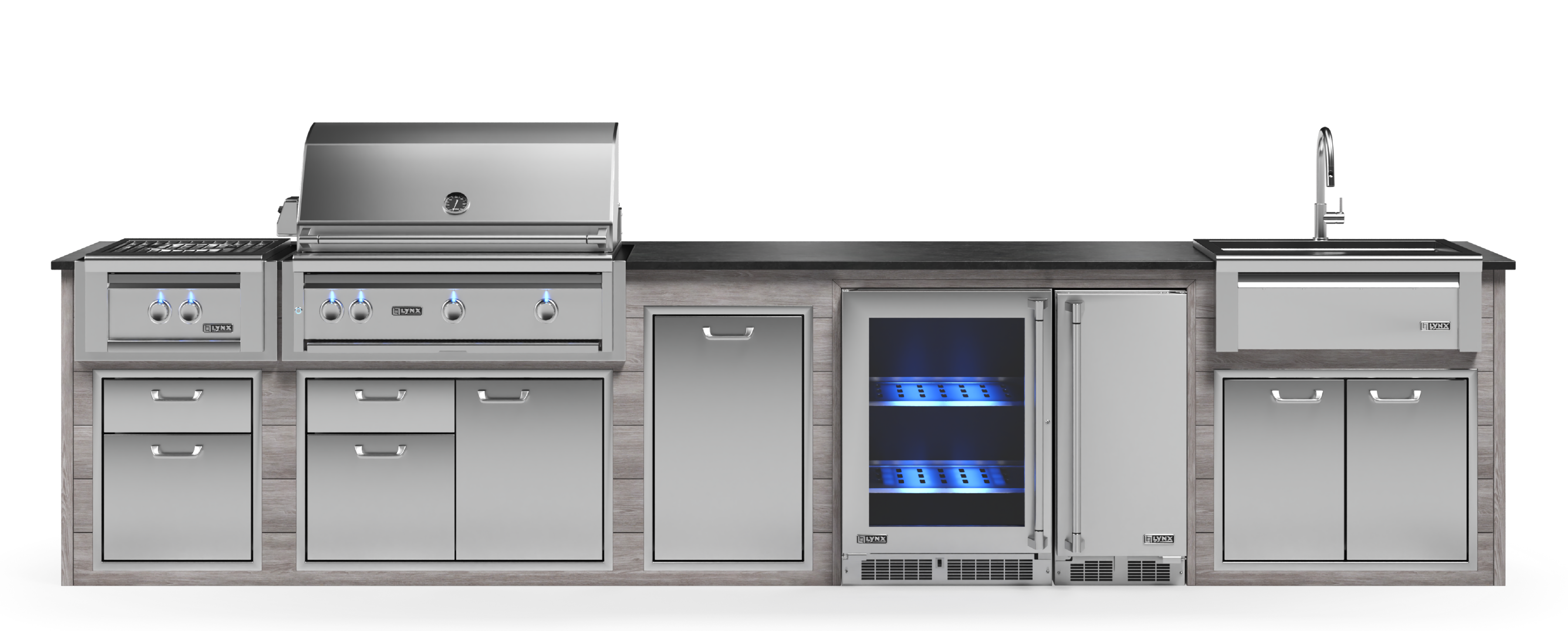Lynx Pro Prestige Collection 168" Luxury Finished Outdoor Kitchen Package 15-LNX-15-PC