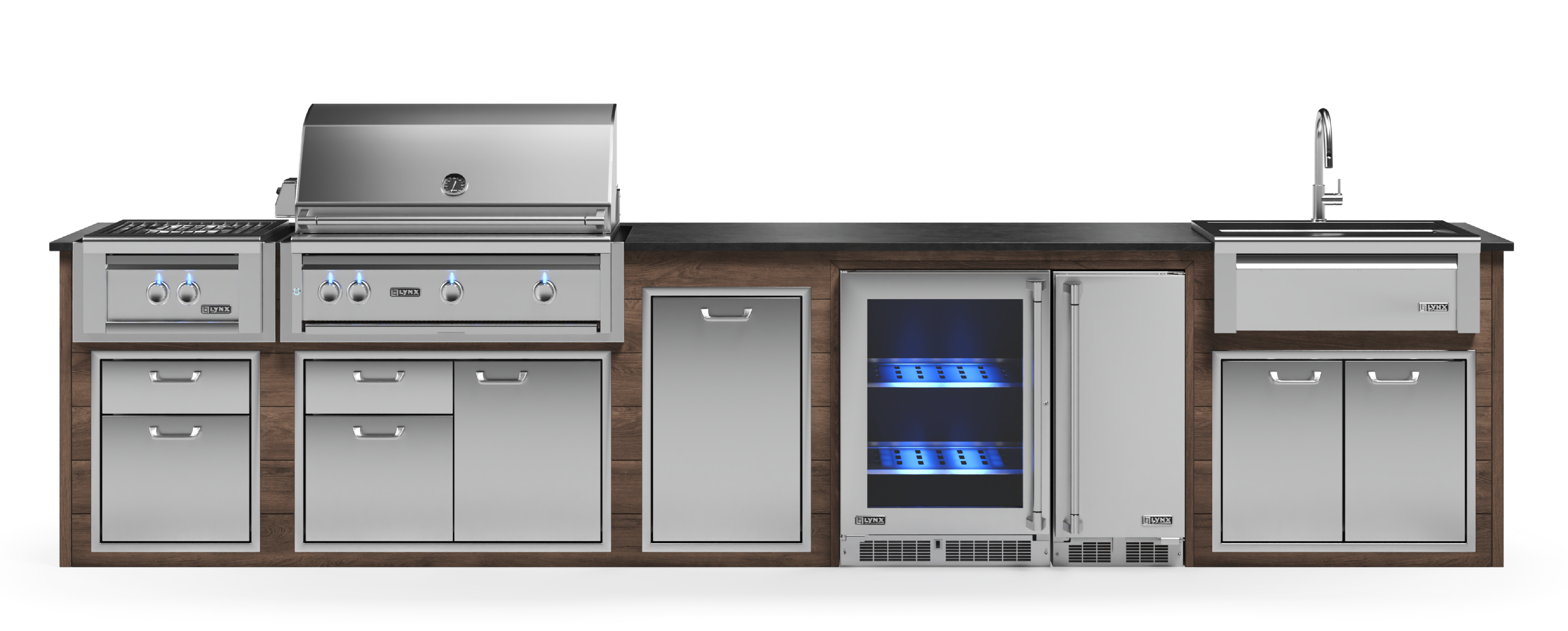 Lynx Pro Prestige Collection 168" Luxury Finished Outdoor Kitchen Package 15-LNX-15-PC