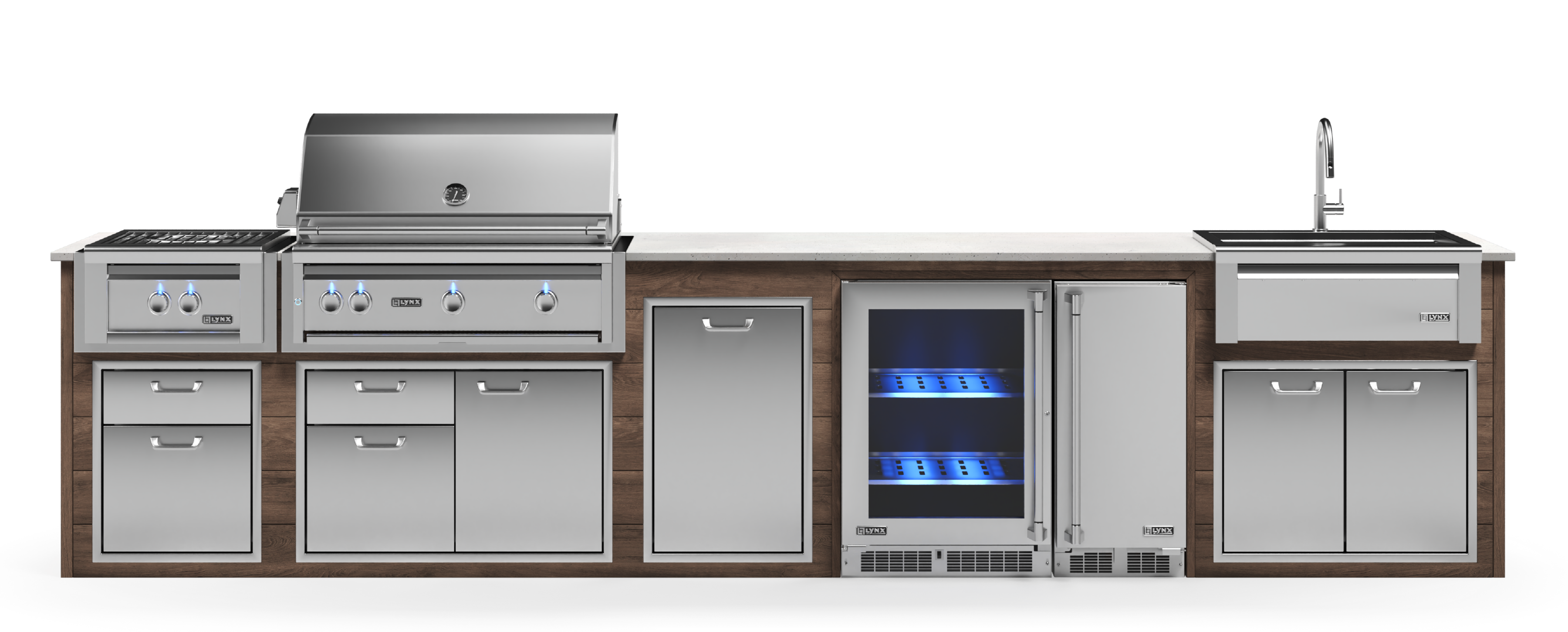 Lynx Pro Prestige Collection 168" Luxury Finished Outdoor Kitchen Package 15-LNX-15-PC
