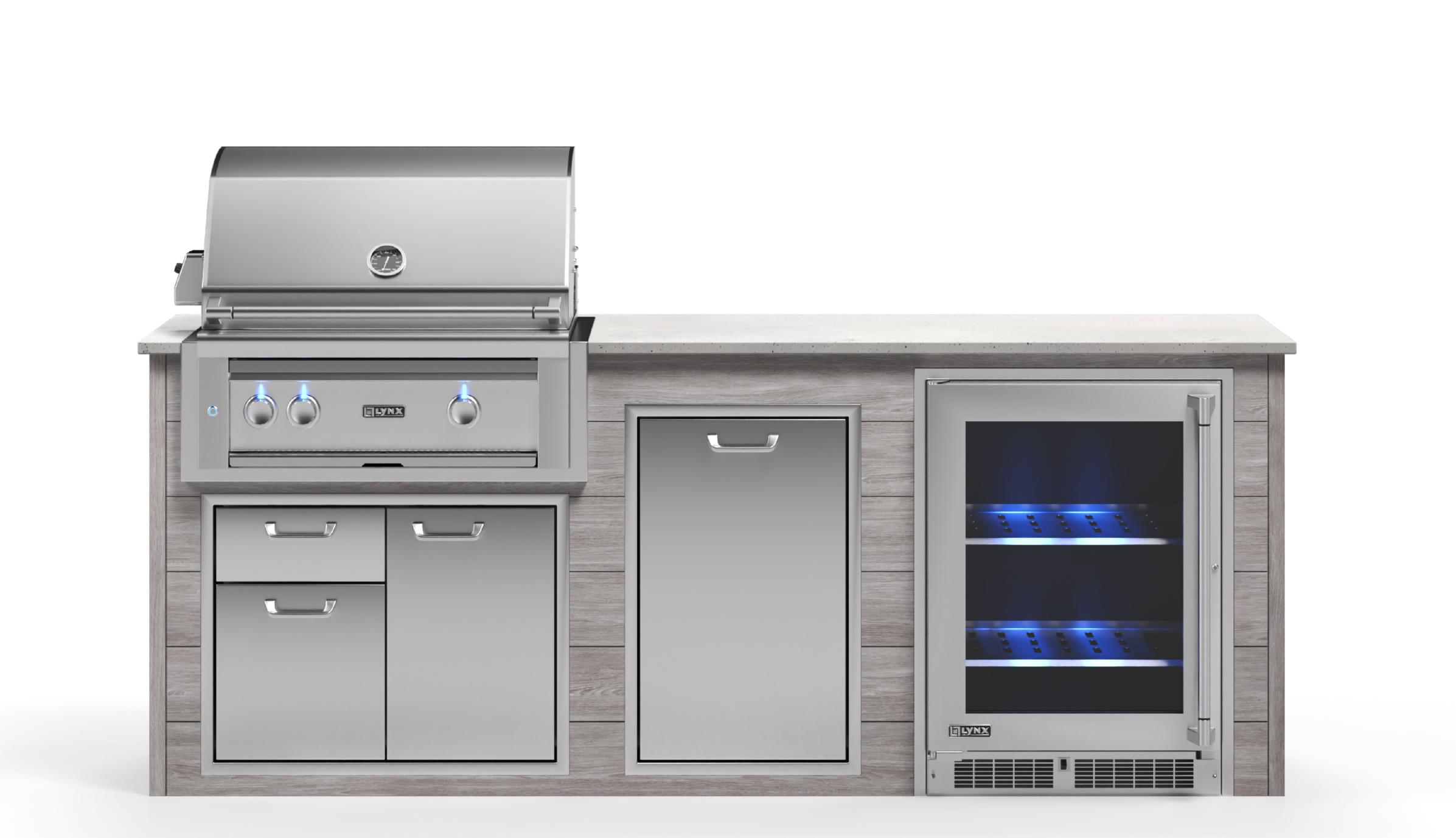 Lynx Pro Prestige Collection 96" Luxury Finished Outdoor Kitchen Package 1-LNX-1-PC