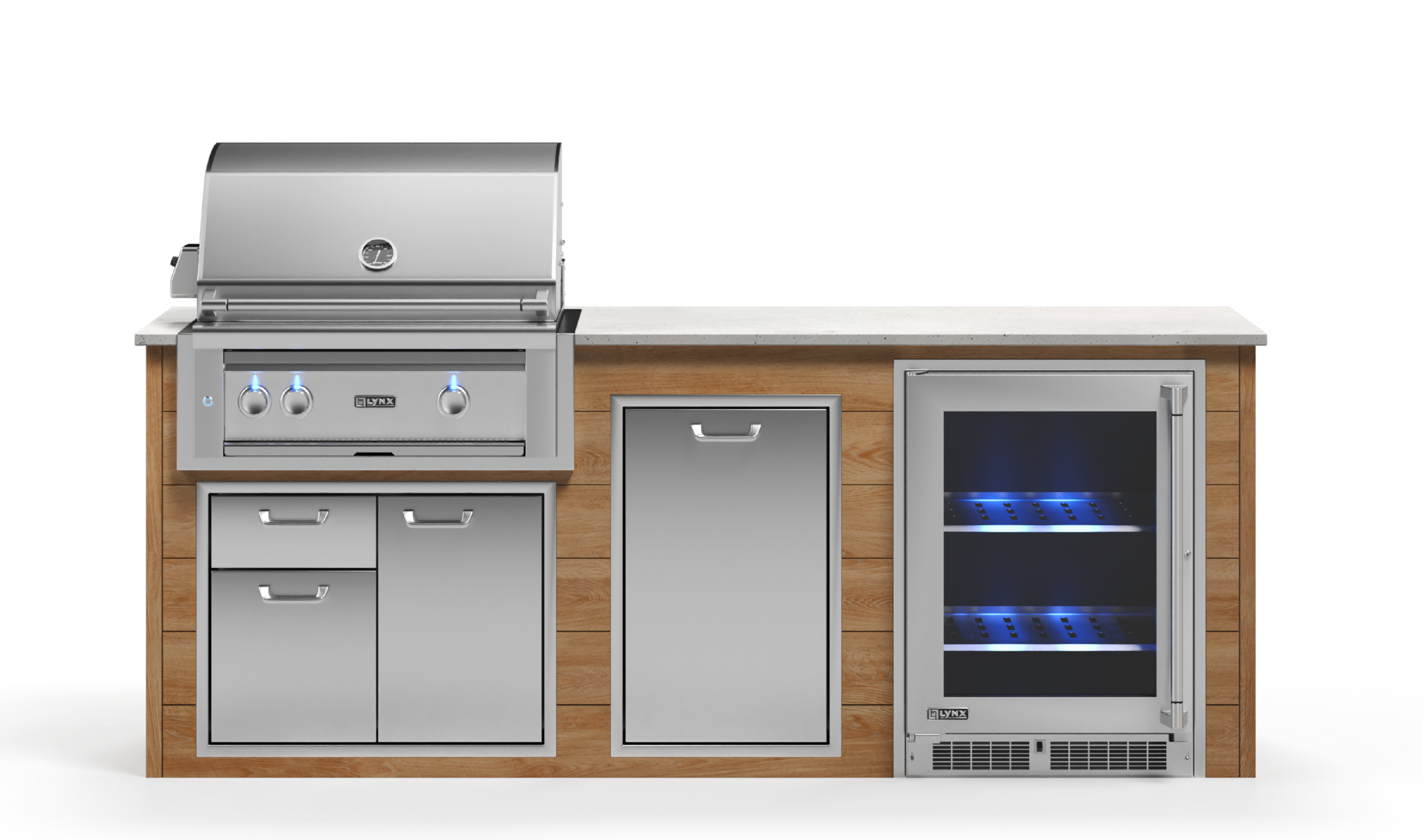 Lynx Pro Prestige Collection 96" Luxury Finished Outdoor Kitchen Package 1-LNX-1-PC