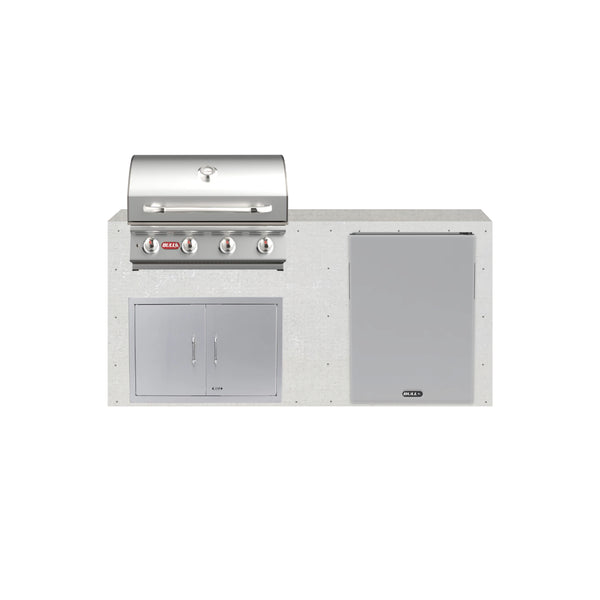 6 ft Design Ready Bull outdoor kitchen with 30 inch grill and refrigerator