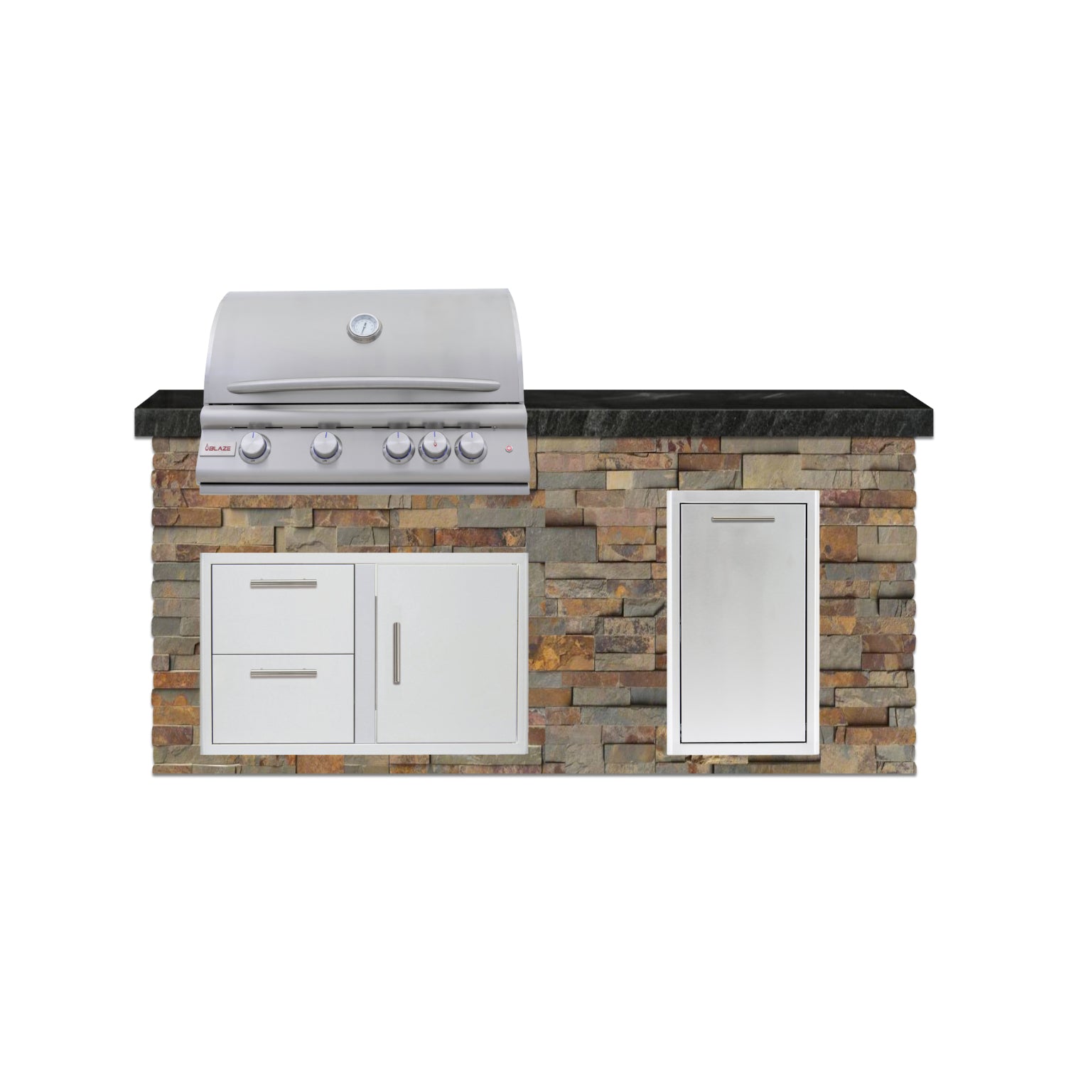 Blaze 72" Ready-To-Finish Quick Ship Outdoor Kitchen PKG4-BLZ-RTFQS4