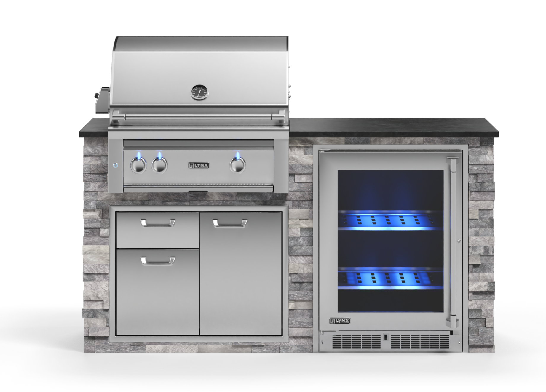 Lynx Pro Prestige Collection 72" Luxury Finished Outdoor Kitchen Package 7-LNX-7-PC