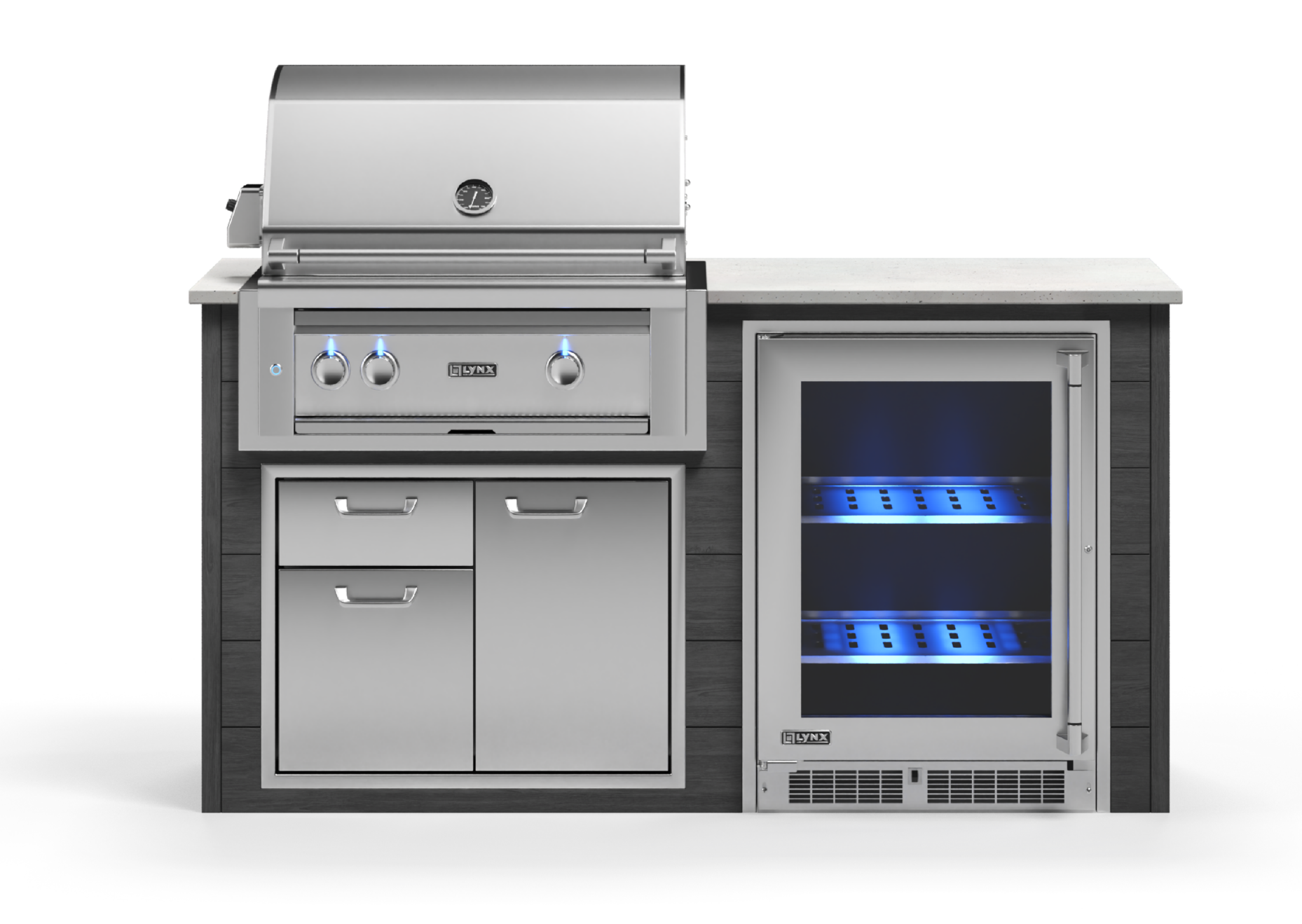 Lynx Pro Prestige Collection 72" Luxury Finished Outdoor Kitchen Package 7-LNX-7-PC