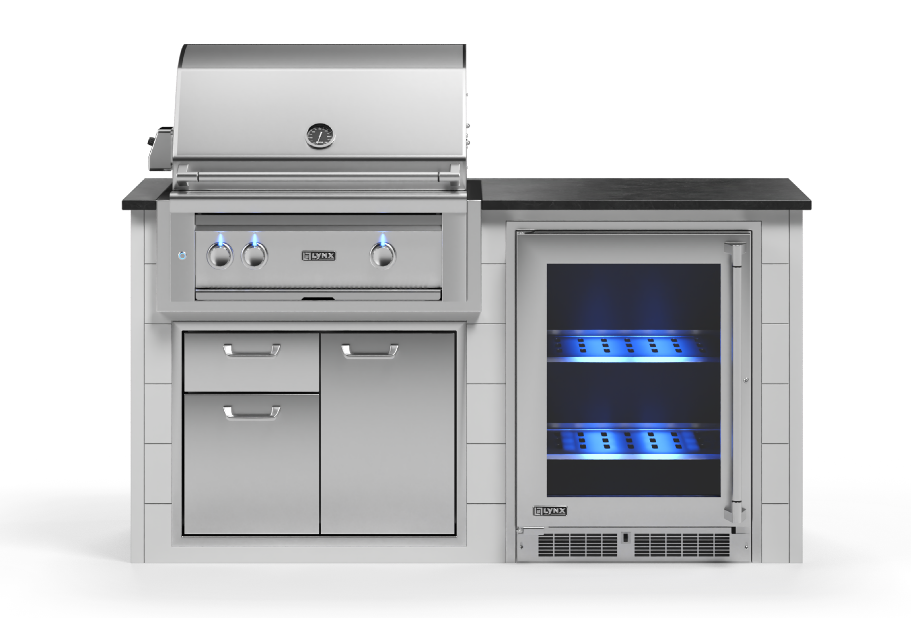 Lynx Pro Prestige Collection 72" Luxury Finished Outdoor Kitchen Package 7-LNX-7-PC