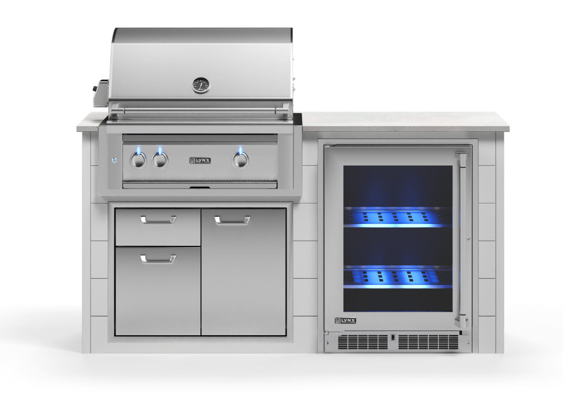 Lynx Pro Prestige Collection 72" Luxury Finished Outdoor Kitchen Package 7-LNX-7-PC