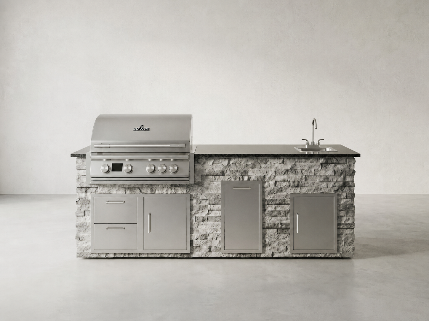 Blaze Quick Ship 96" Luxury Finished Outdoor Kitchen PKG 9-BLZ-QSHIP9