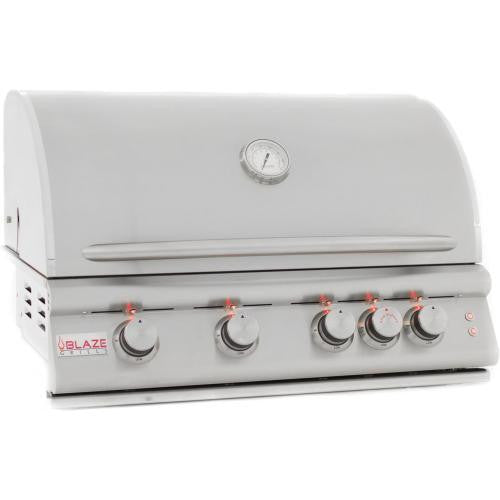 Blaze LTE 32-Inch 4-Burner Built-In Propane Or Natural Gas Grill With Rear Infrared Burner & Grill Lights-BLZ-4LTE2