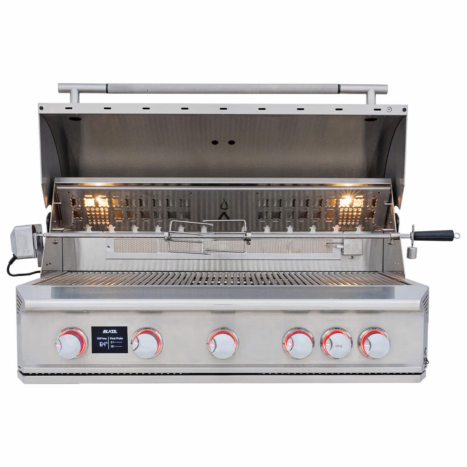 Blaze 40-Inch 5-Burner Built-In Propane Or Natural Gas Grill With Rear Infrared Burner & Grill Lights-BLZ-5LTEPRO