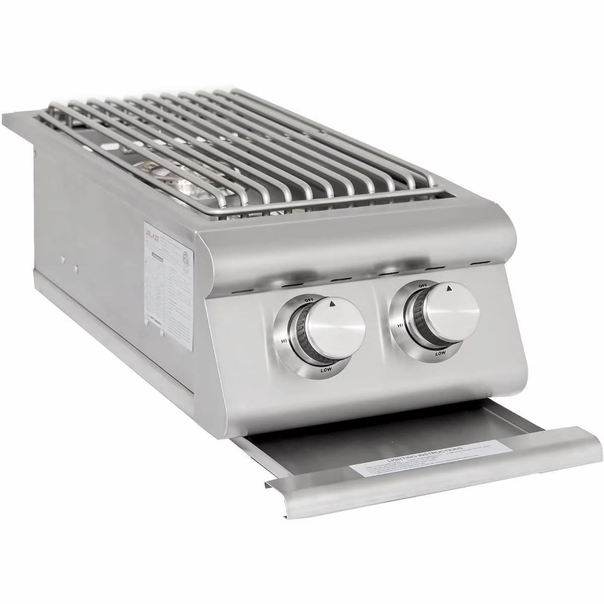 Blaze LTE Built-In Propane Or Natural Gas Stainless Steel Double Side Burner With Lid-BLZ-SB2LTE