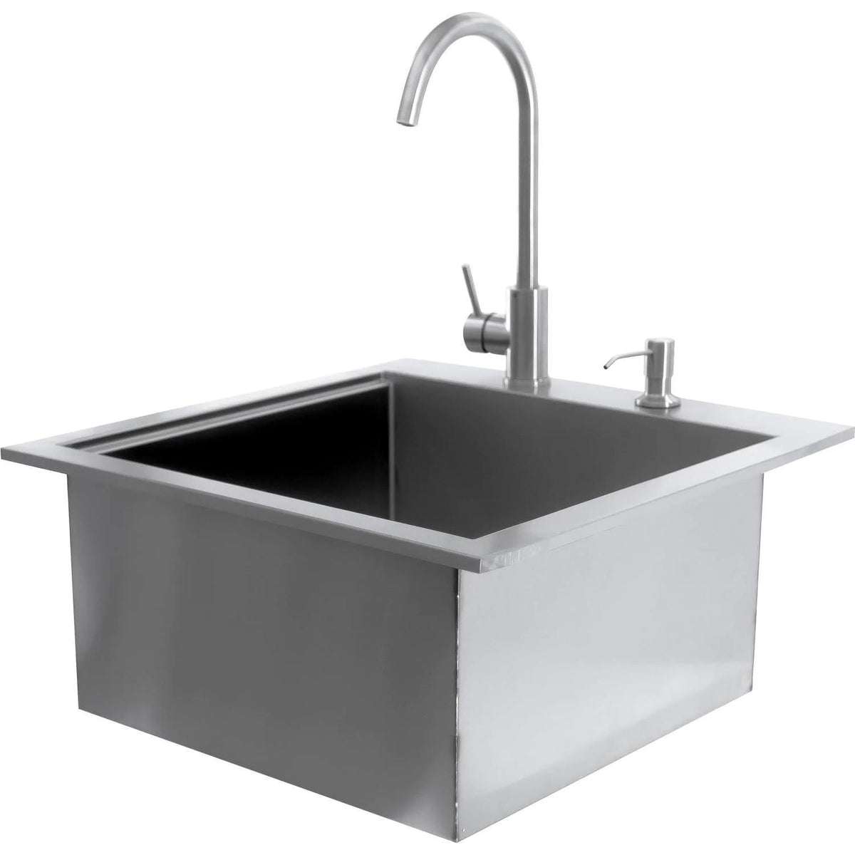 21 inch drop in outdoor sink with faucet and soap pump