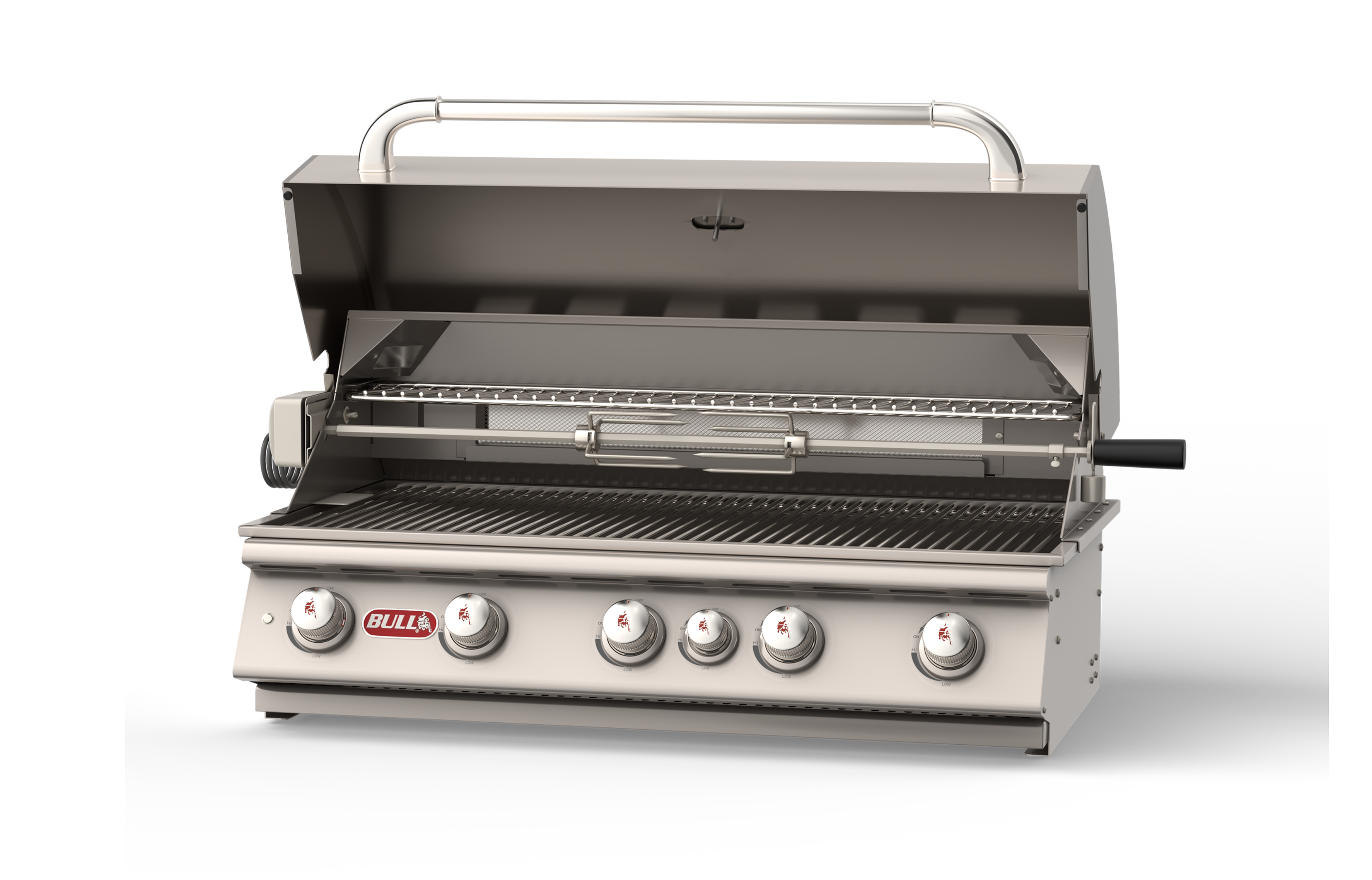 Bull Brahma 38-Inch 5-Burner Built-In Natural Gas or Propane Grill With Rotisserie-57569/57568