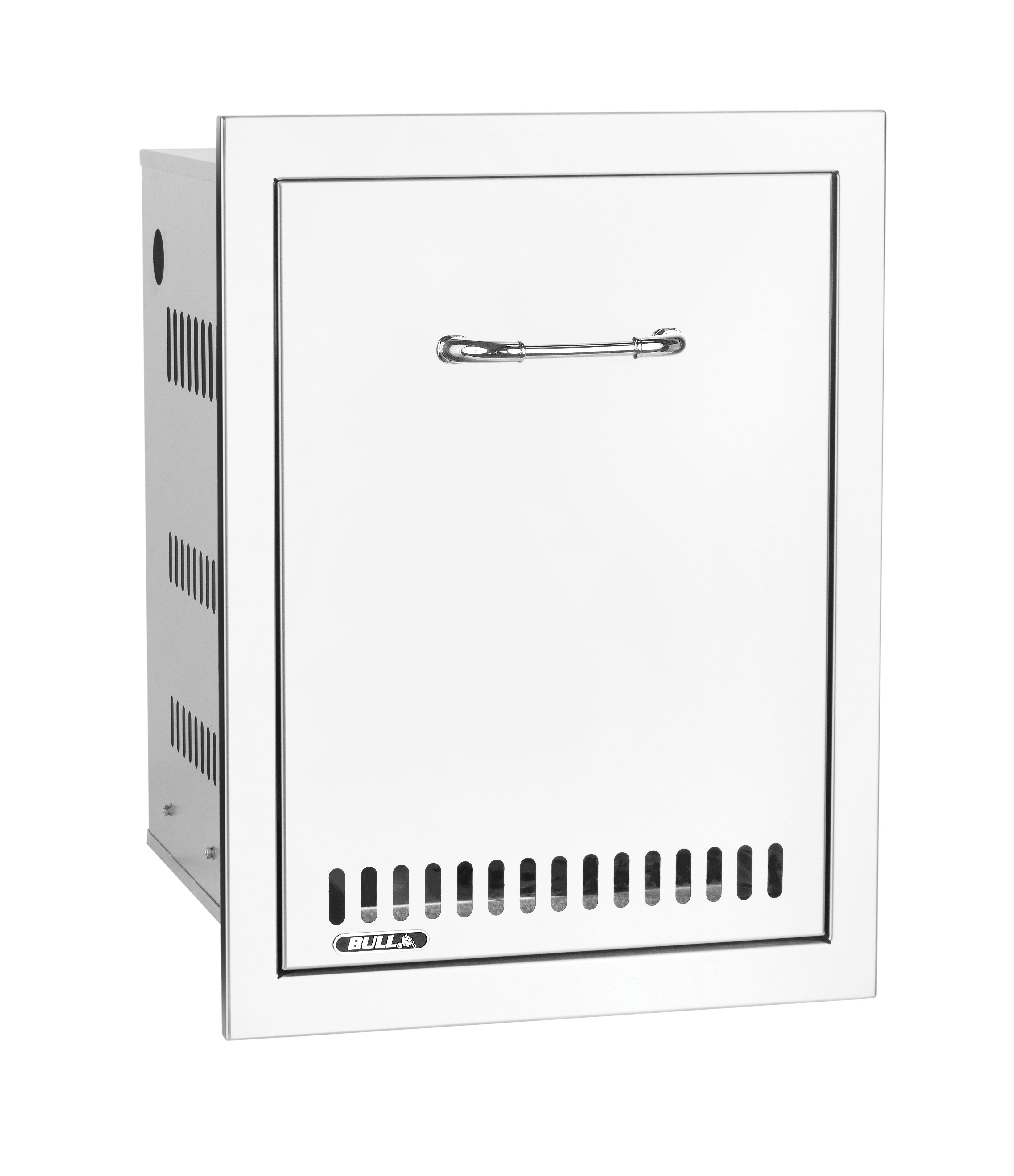 Bull 16-Inch Roll-Out Stainless Steel Trash / Propane Tank Drawer W/ Reveal-56830