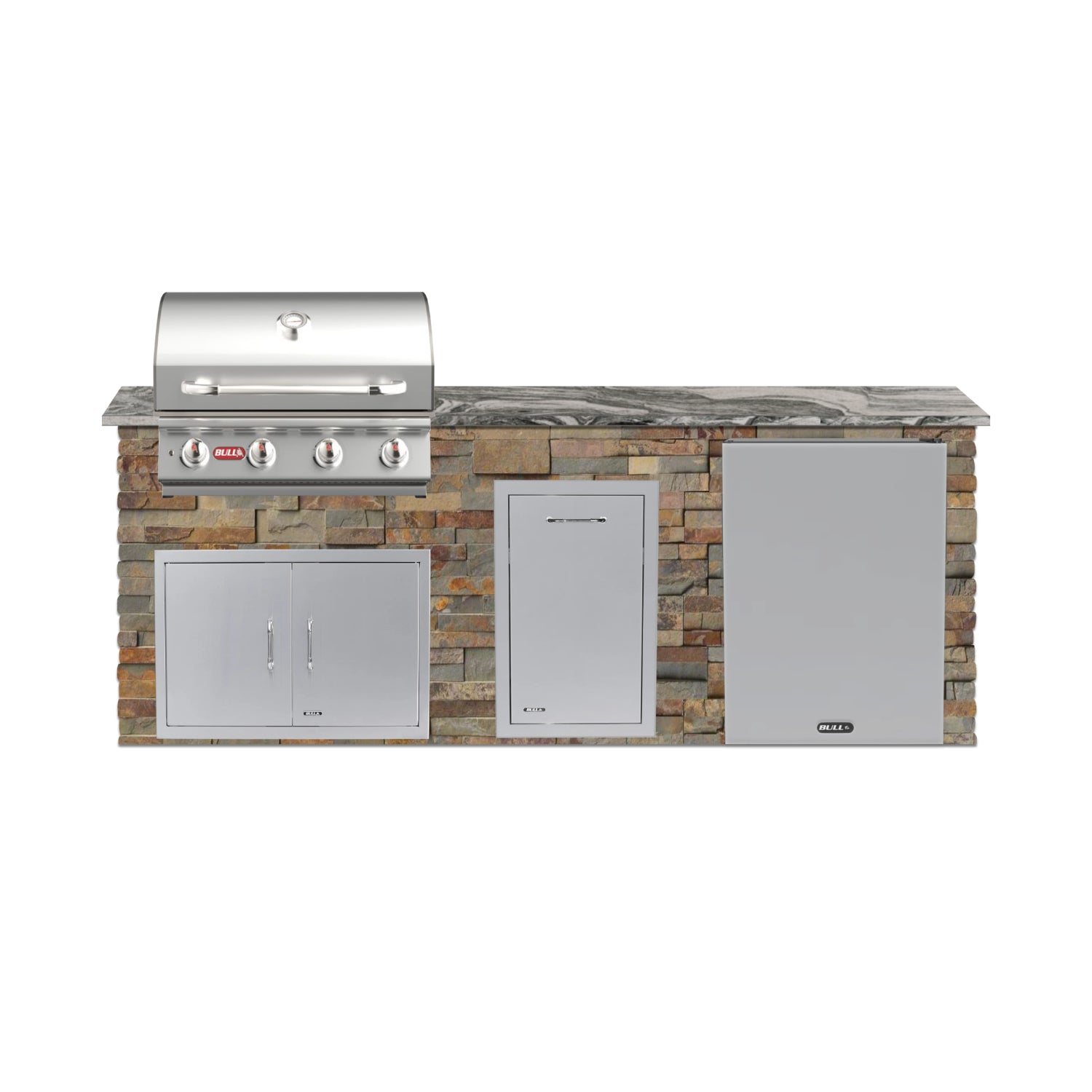 Bull 96" Premium Finish Outdoor Kitchen PKG 2L-BULLPF2L
