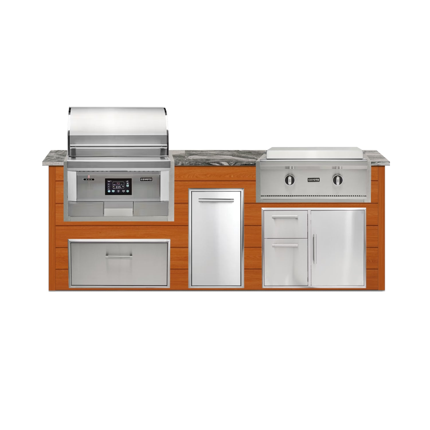 Coyote 96" Luxury Finished Outdoor Kitchen PKG 13P-CPKG13P