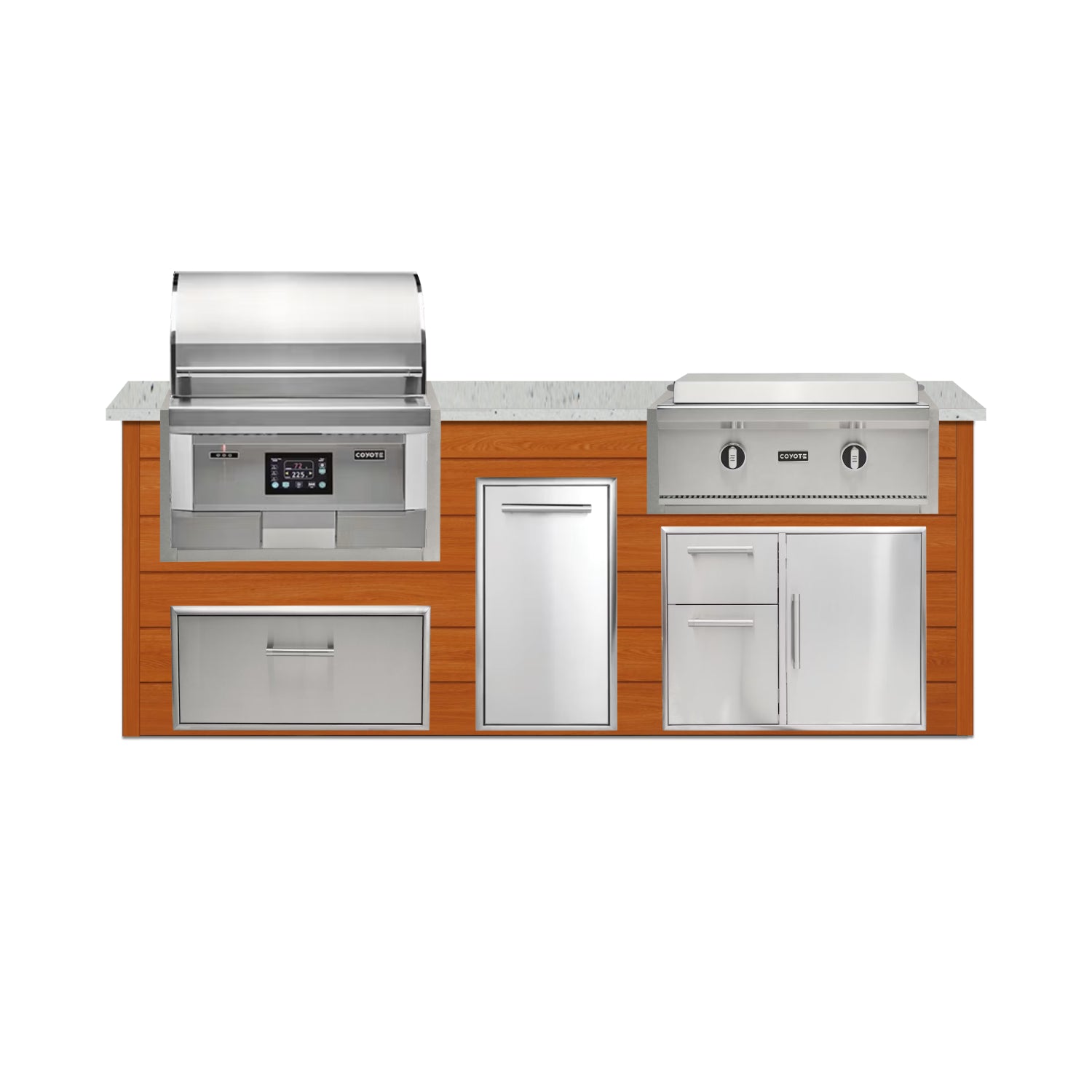 Coyote 96" Luxury Finished Outdoor Kitchen PKG 13P-CPKG13P