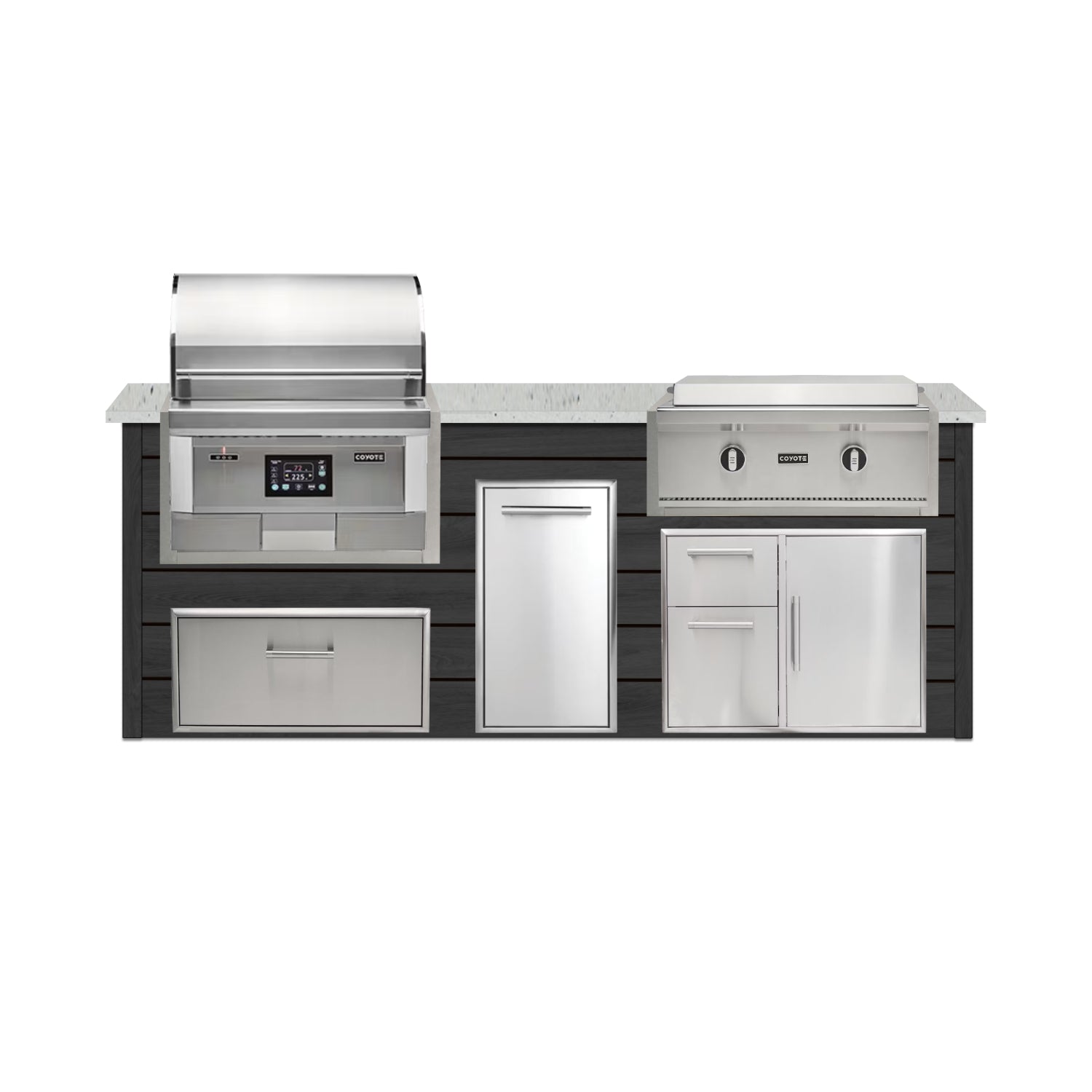 Coyote 96" Luxury Finished Outdoor Kitchen PKG 13P-CPKG13P