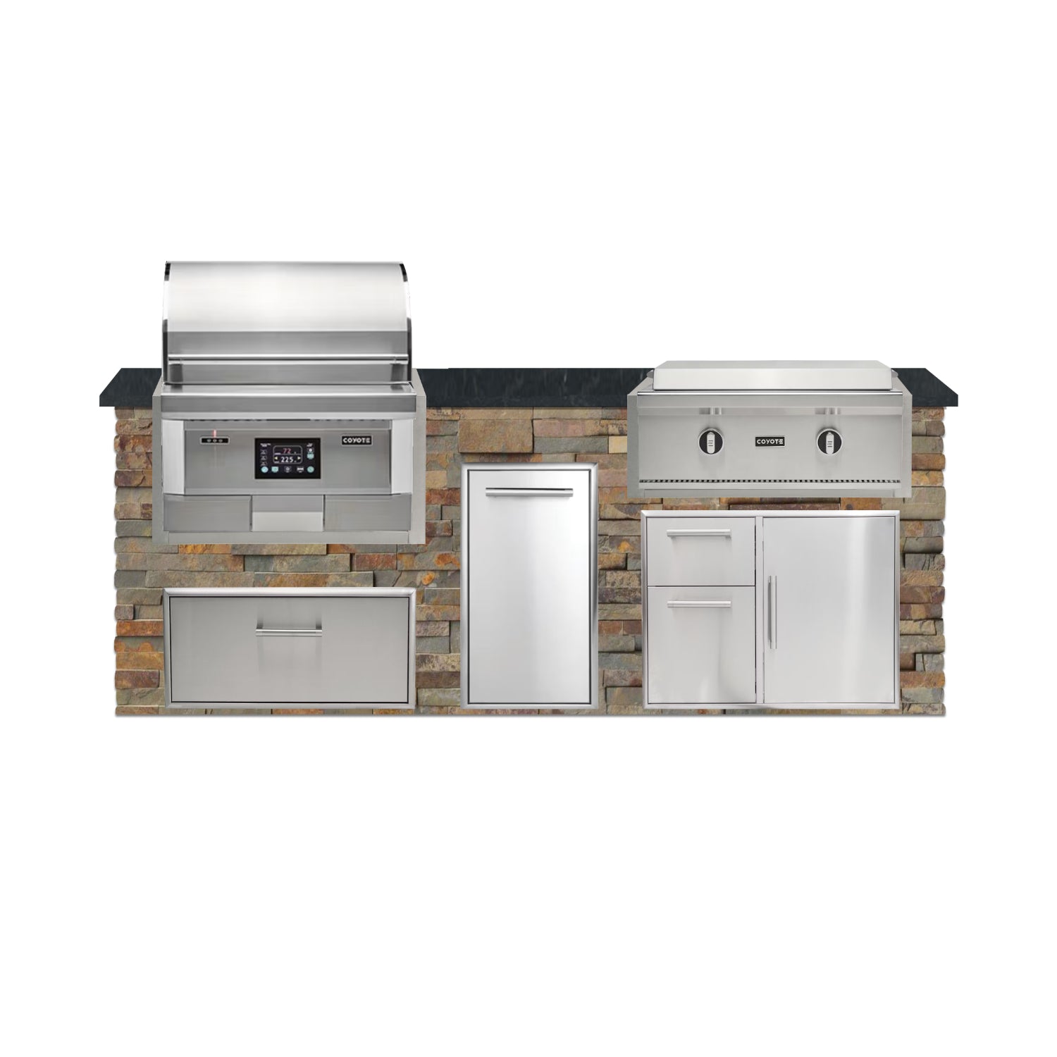 Coyote 96" Luxury Finished Outdoor Kitchen PKG 13P-CPKG13P