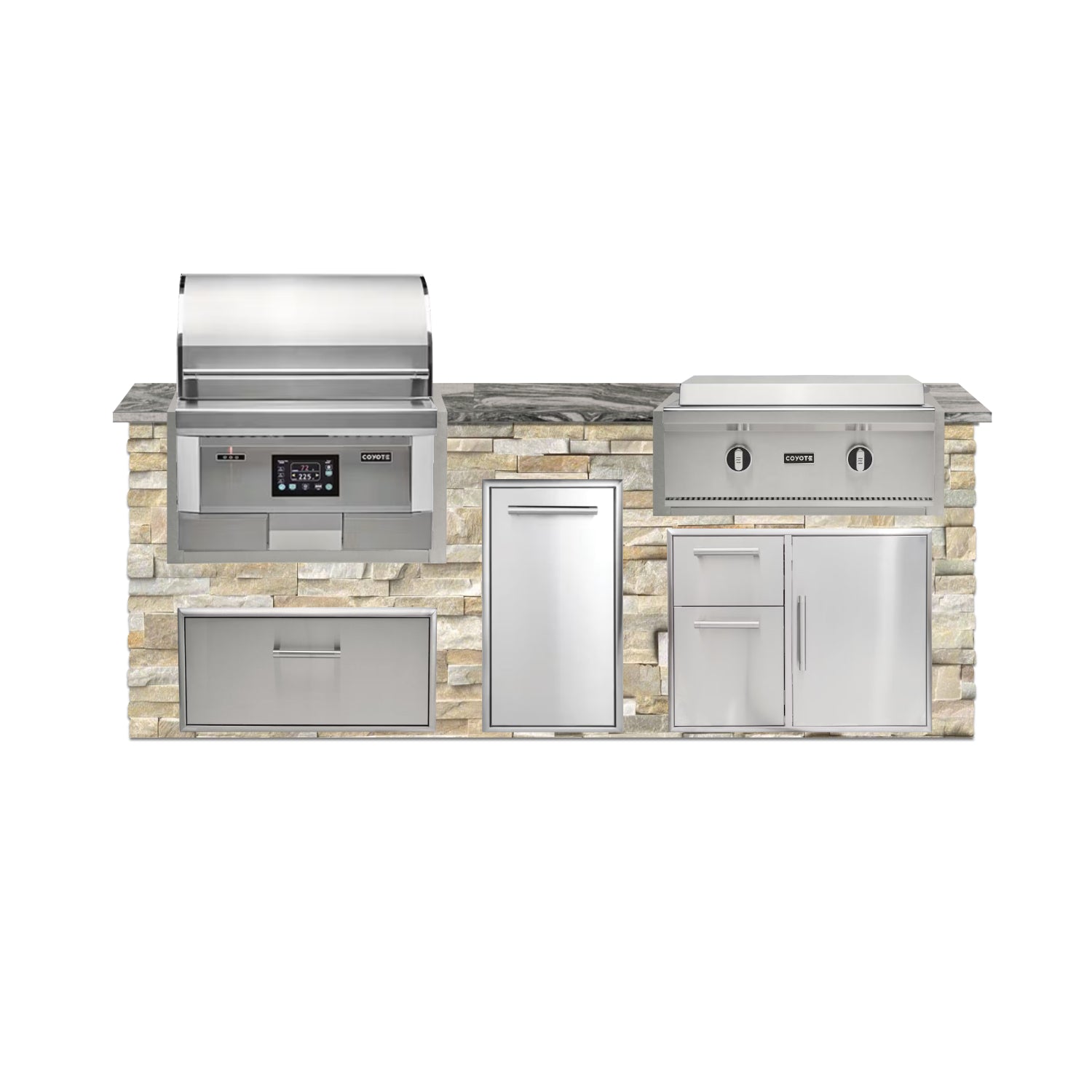 Coyote 96" Luxury Finished Outdoor Kitchen PKG 13P-CPKG13P