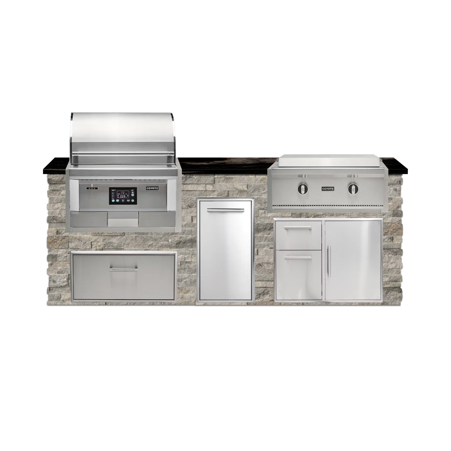Coyote 96" Luxury Finished Outdoor Kitchen PKG 13P-CPKG13P