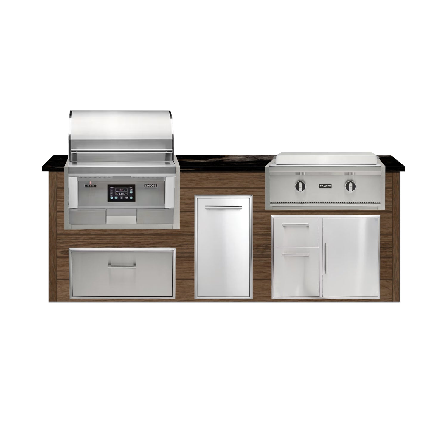 Coyote 96" Luxury Finished Outdoor Kitchen PKG 13P-CPKG13P