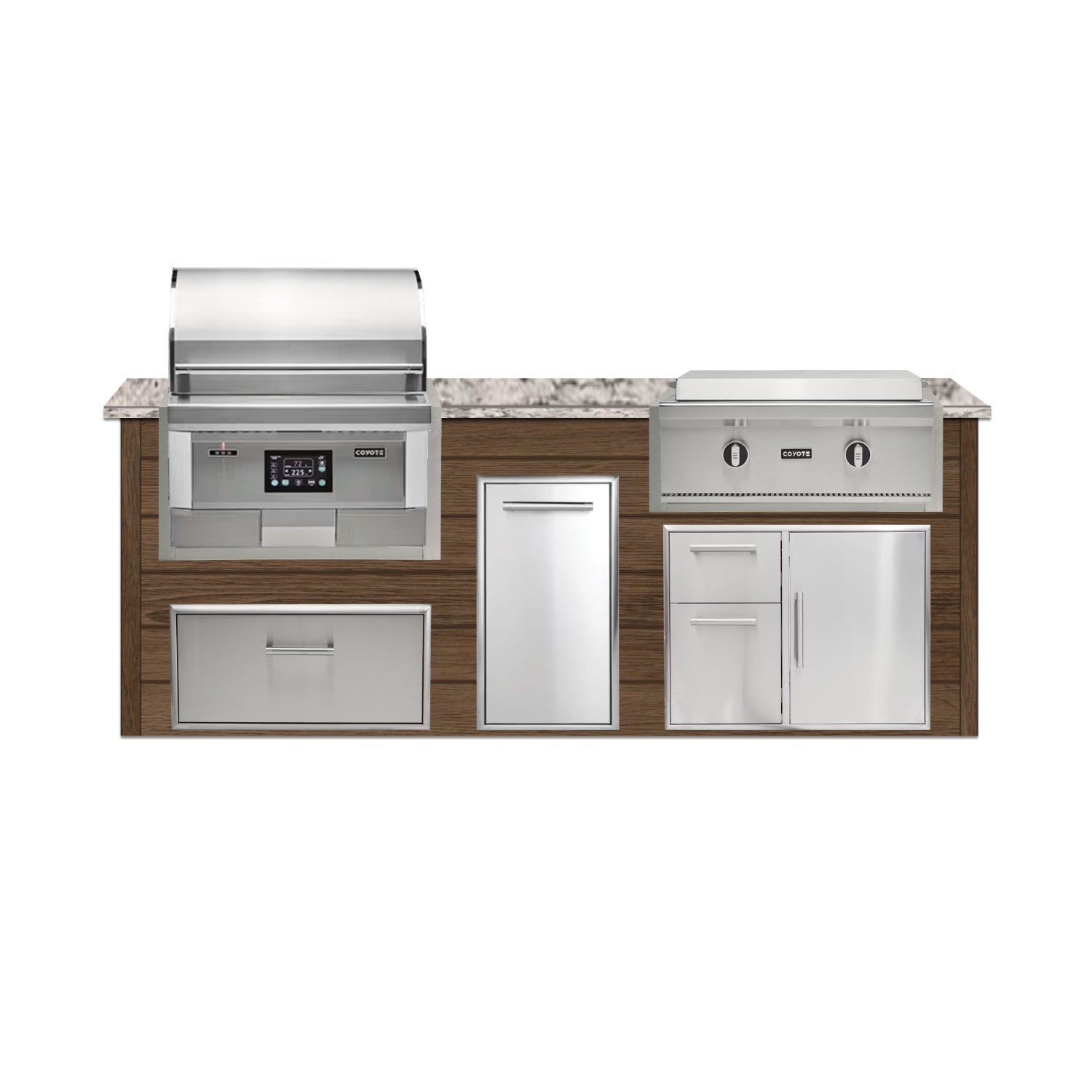 Coyote 96" Luxury Finished Outdoor Kitchen PKG 13P-CPKG13P
