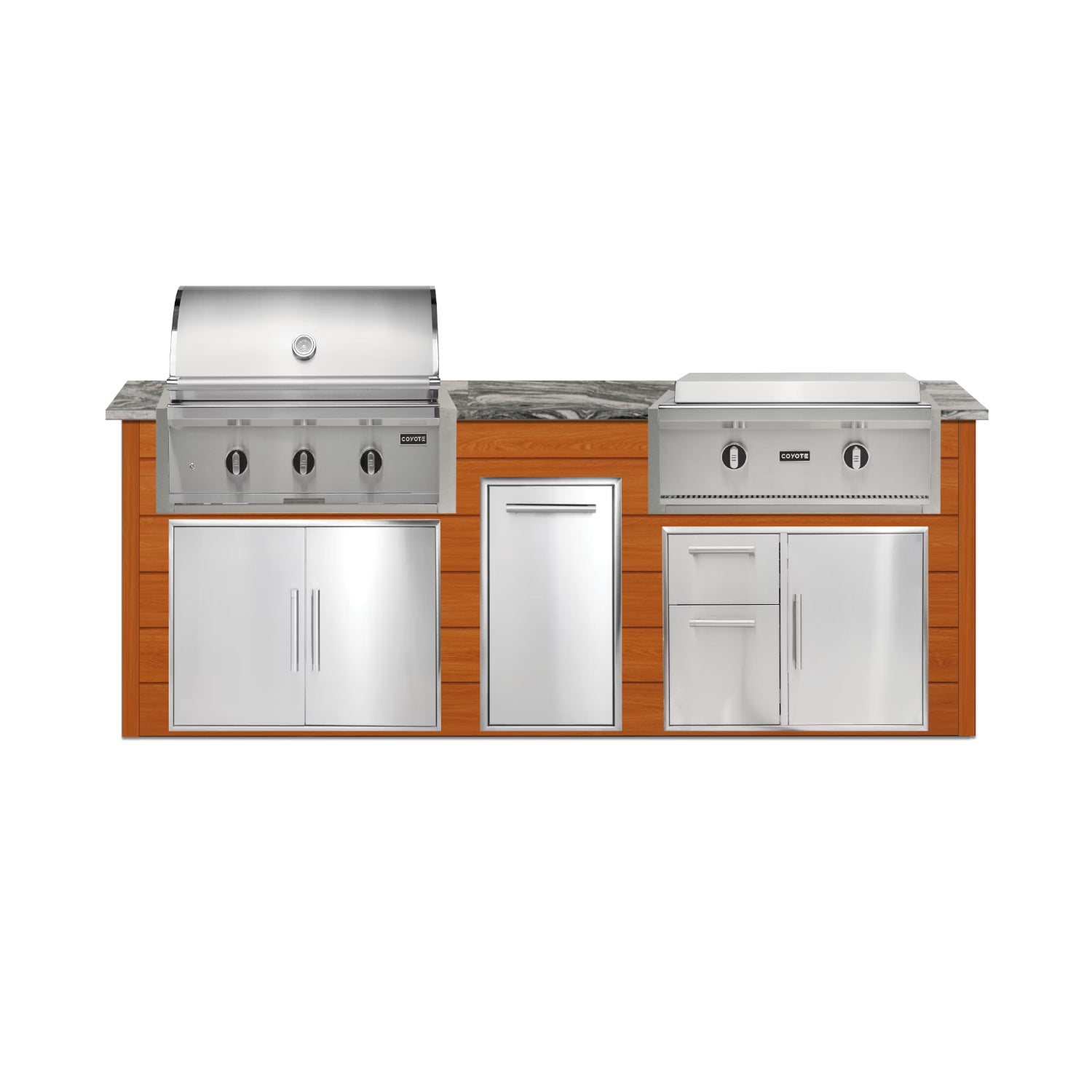 Coyote 96" Luxury Finished Outdoor Kitchen PKG 13G-CPKG13G