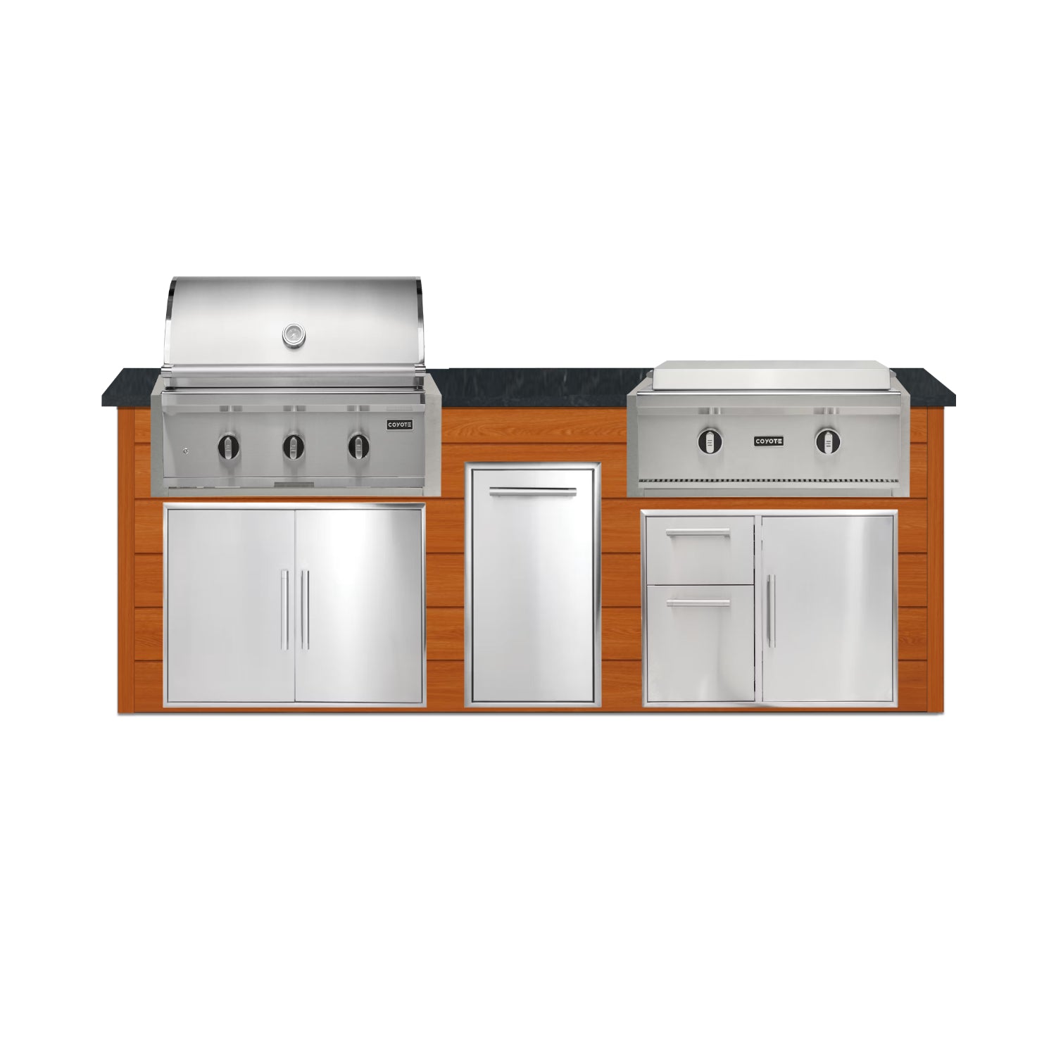 Coyote 96" Luxury Finished Outdoor Kitchen PKG 13G-CPKG13G
