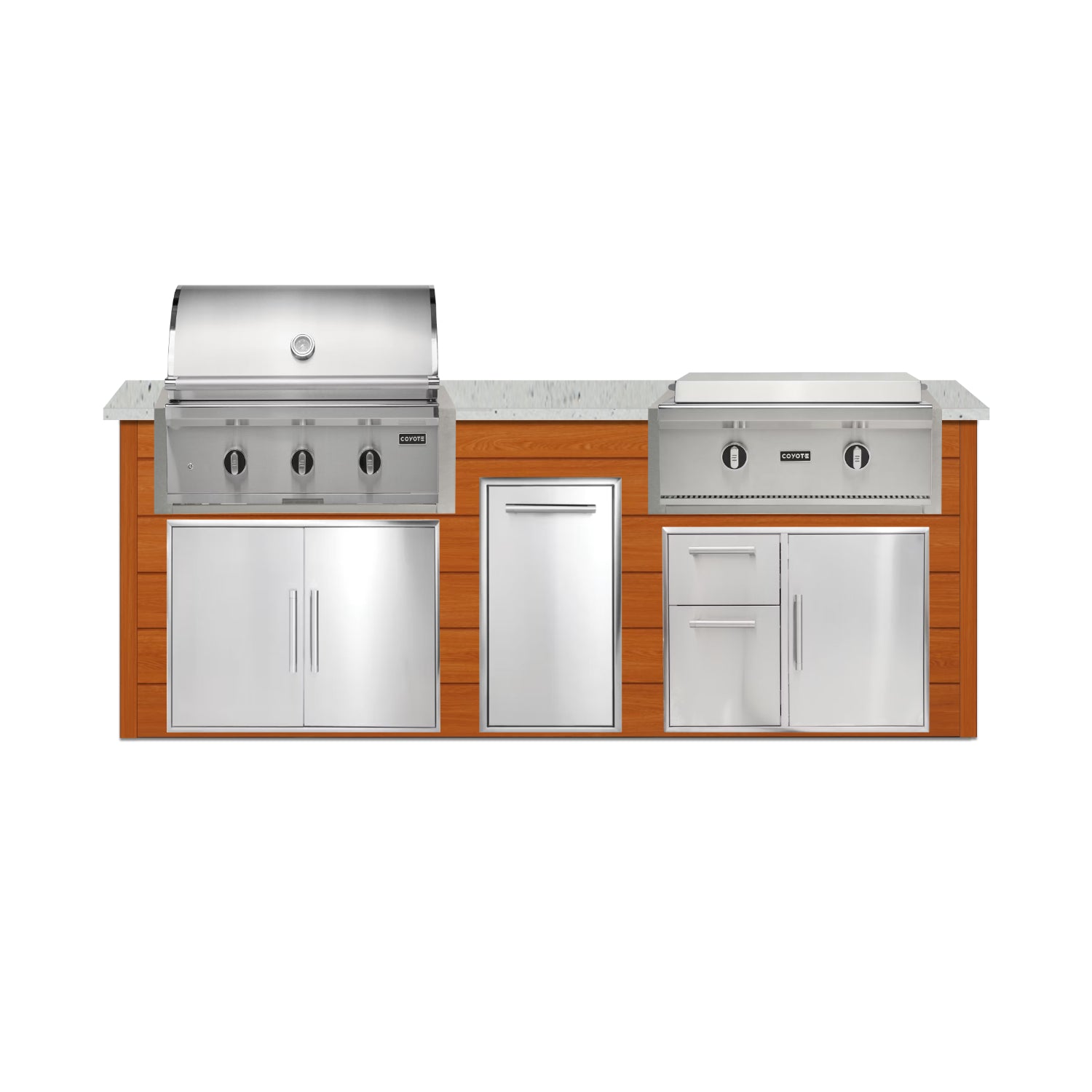 Coyote 96" Luxury Finished Outdoor Kitchen PKG 13G-CPKG13G