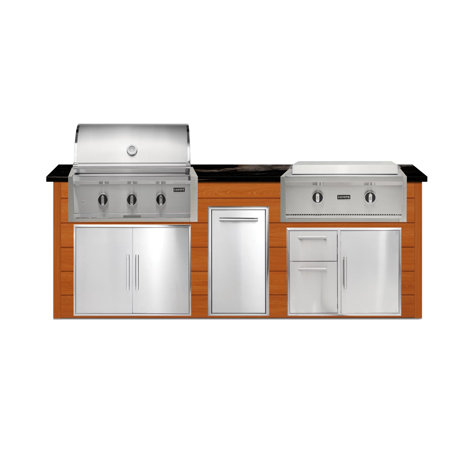 Coyote 96" Luxury Finished Outdoor Kitchen PKG 13G-CPKG13G