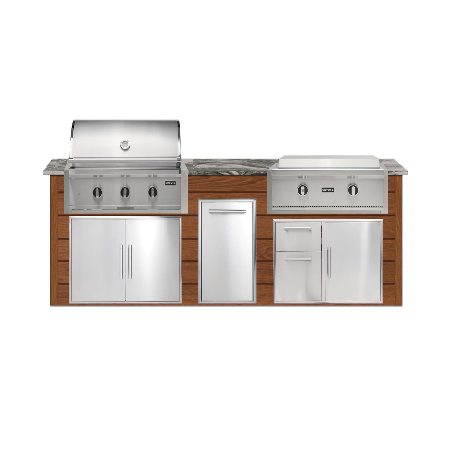 Coyote 96" Luxury Finished Outdoor Kitchen PKG 13G-CPKG13G