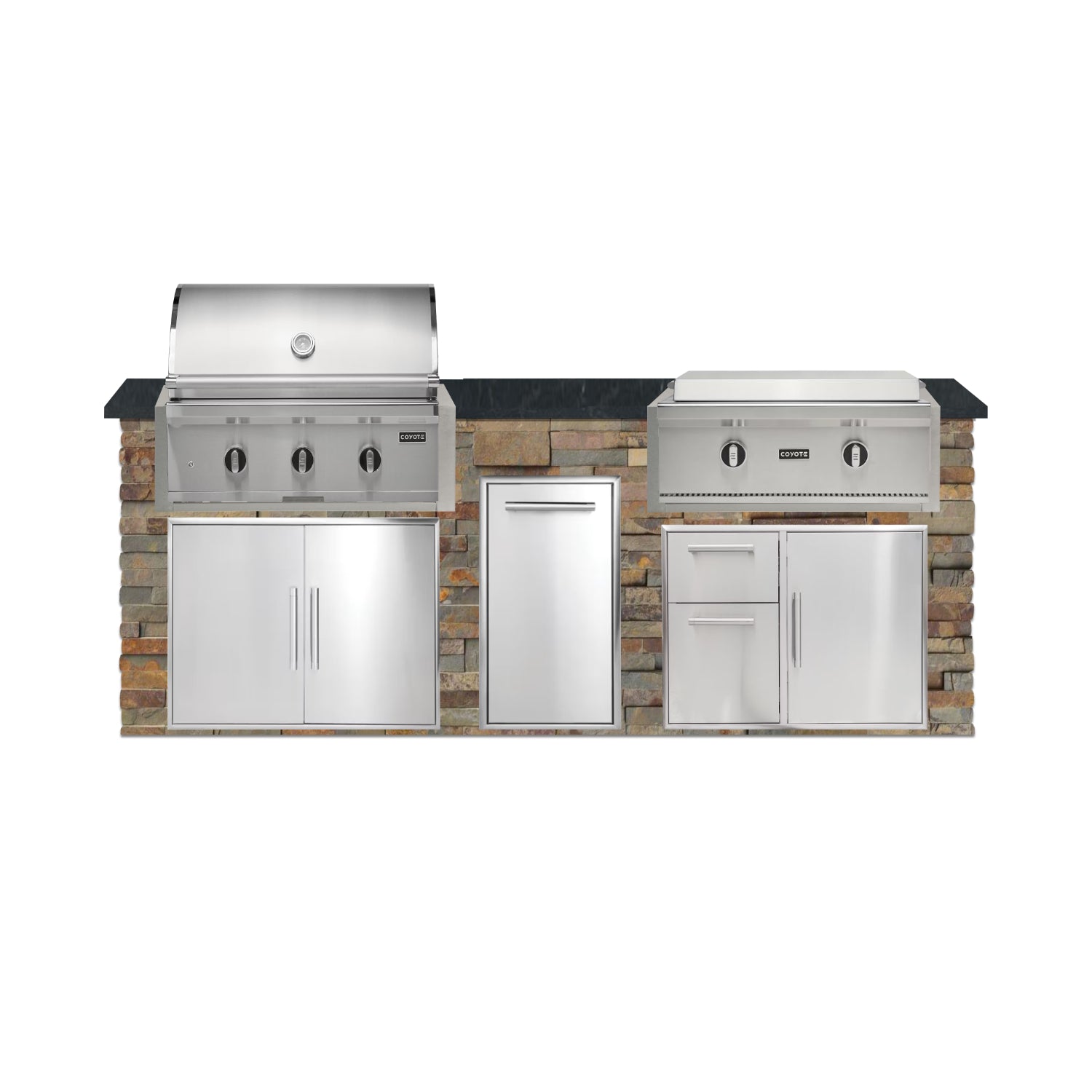 Coyote 96" Luxury Finished Outdoor Kitchen PKG 13G-CPKG13G