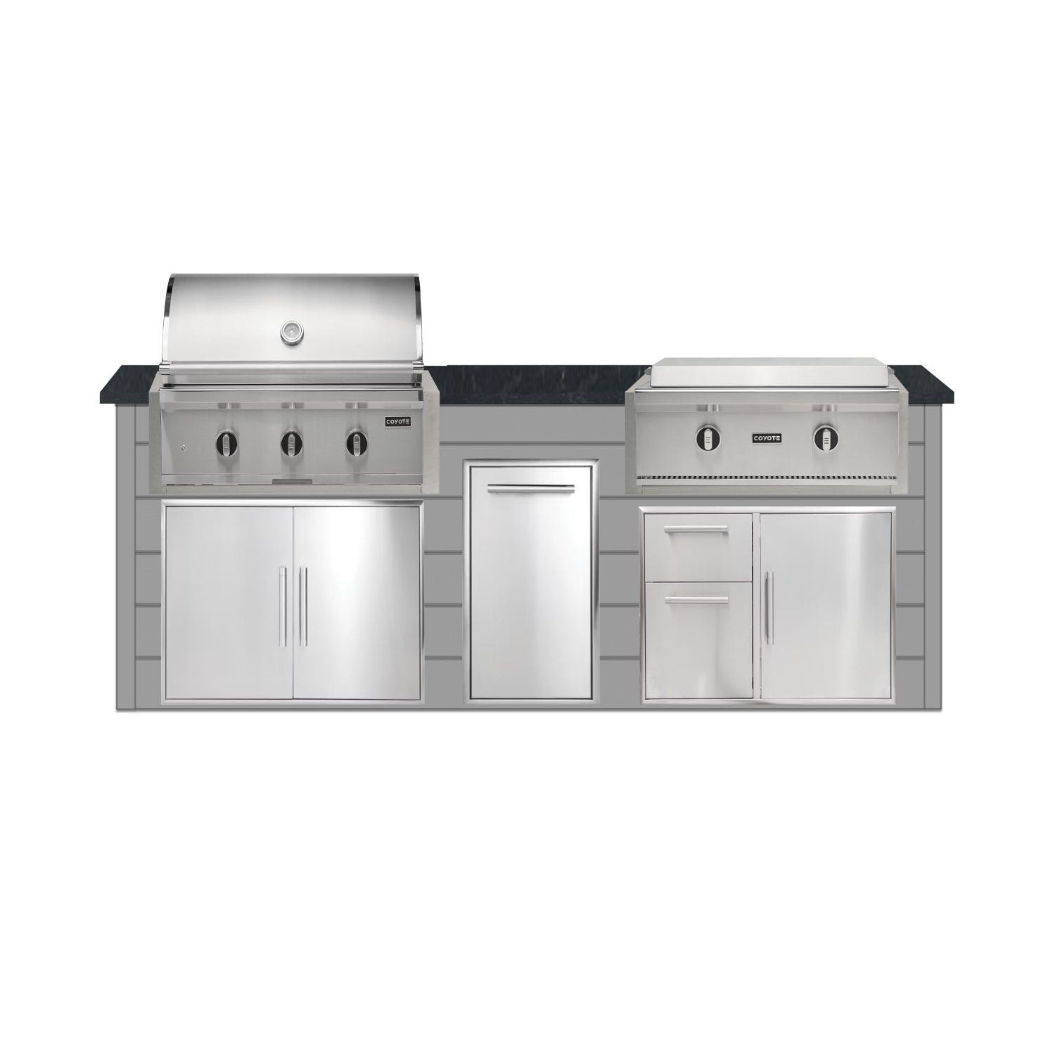 Coyote 96" Luxury Finished Outdoor Kitchen PKG 13G-CPKG13G