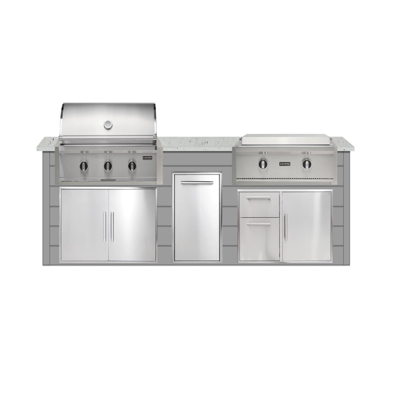 Coyote 96" Luxury Finished Outdoor Kitchen PKG 13G-CPKG13G
