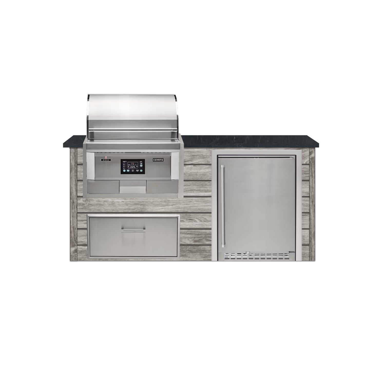 Coyote 72" Luxury Finished Outdoor Kitchen PKG 3P-CPKG3P
