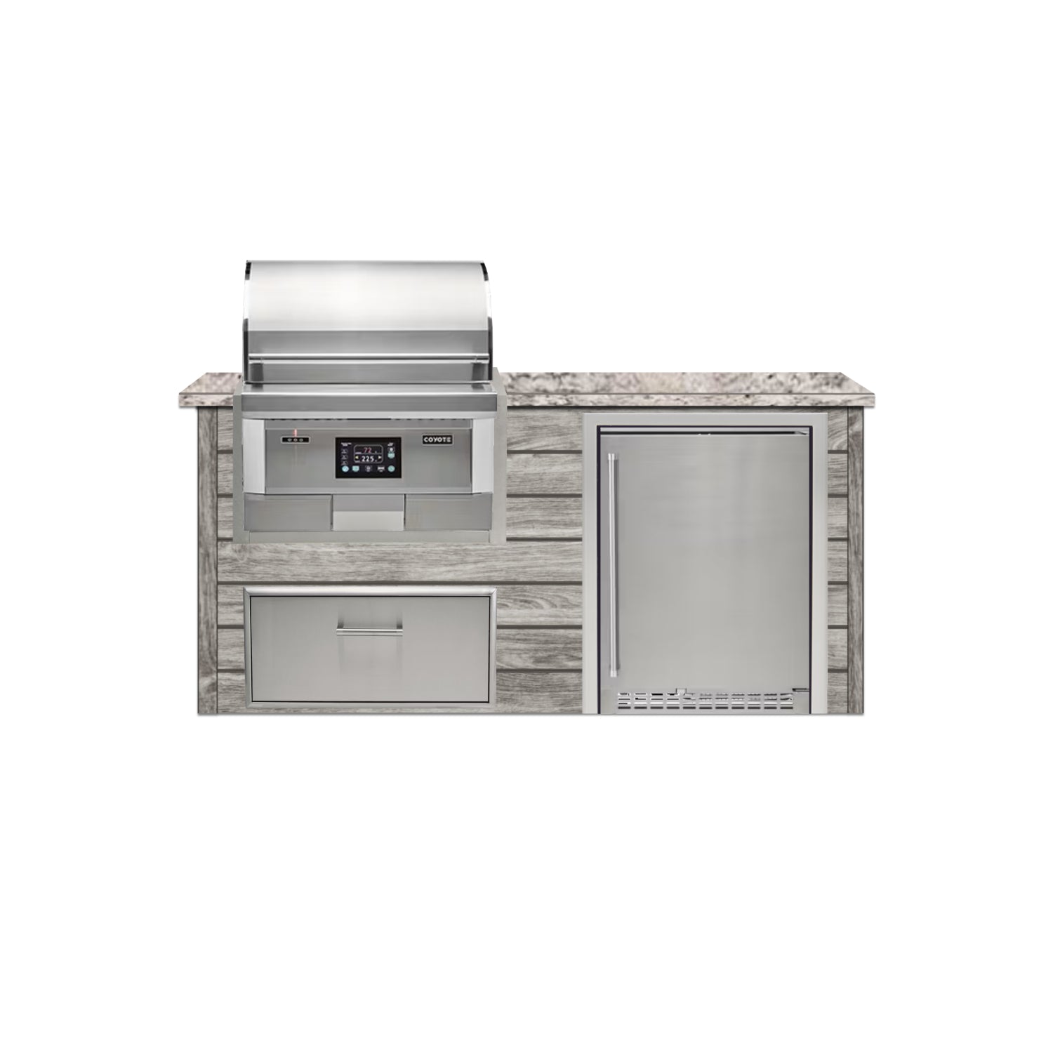 Coyote 72" Luxury Finished Outdoor Kitchen PKG 3P-CPKG3P