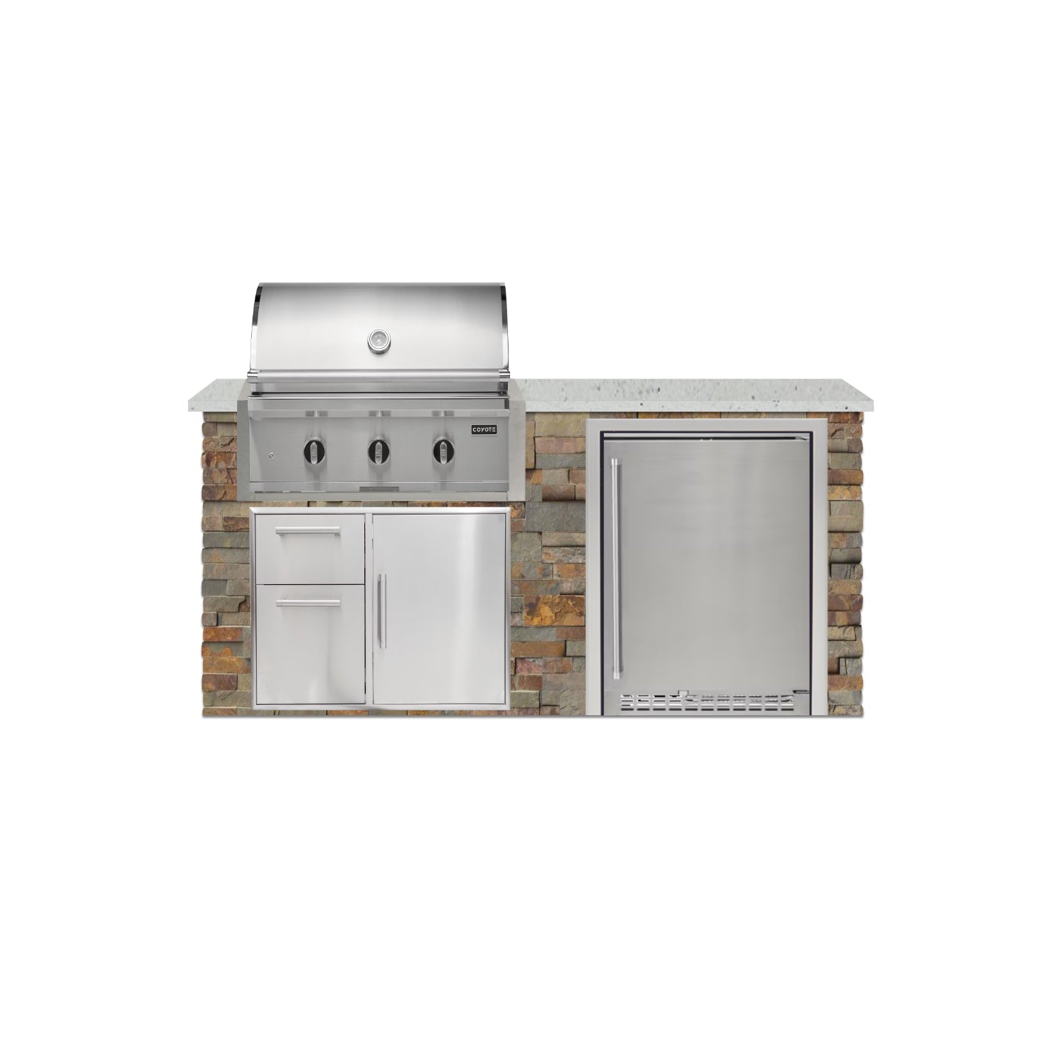 Coyote 72" Luxury Finished Outdoor Kitchen PKG 3G-CPKG3G