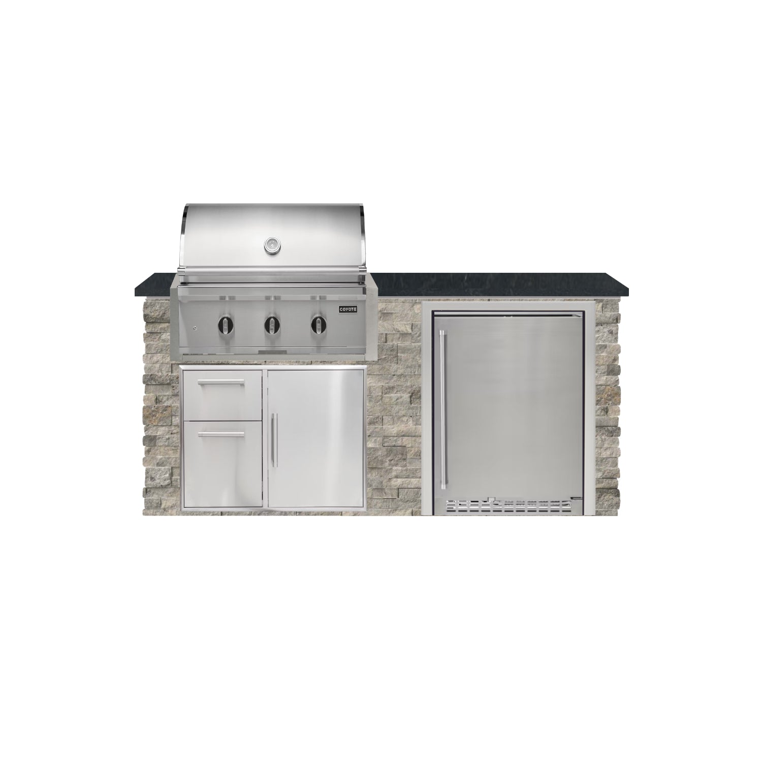 Coyote 72" Luxury Finished Outdoor Kitchen PKG 3G-CPKG3G