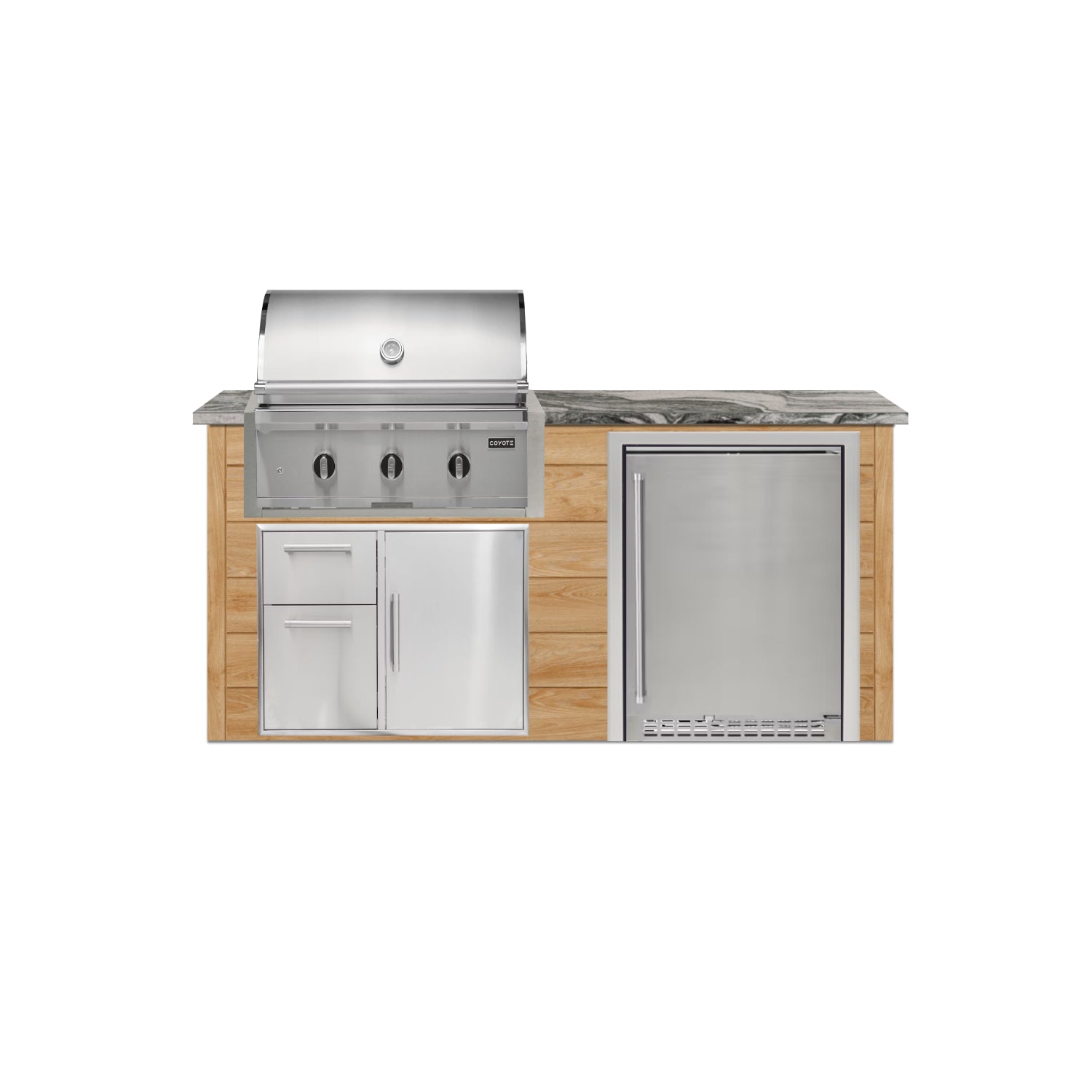 Coyote 72" Luxury Finished Outdoor Kitchen PKG 3G-CPKG3G