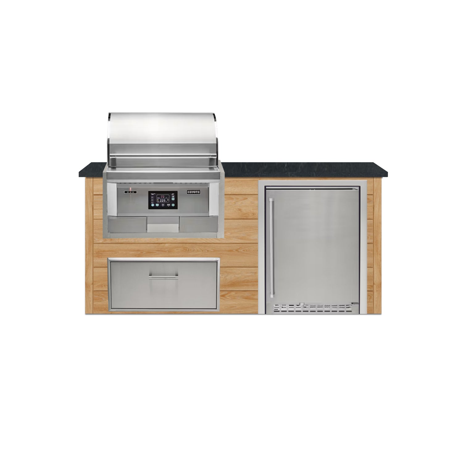 Coyote 72" Luxury Finished Outdoor Kitchen PKG 3P-CPKG3P