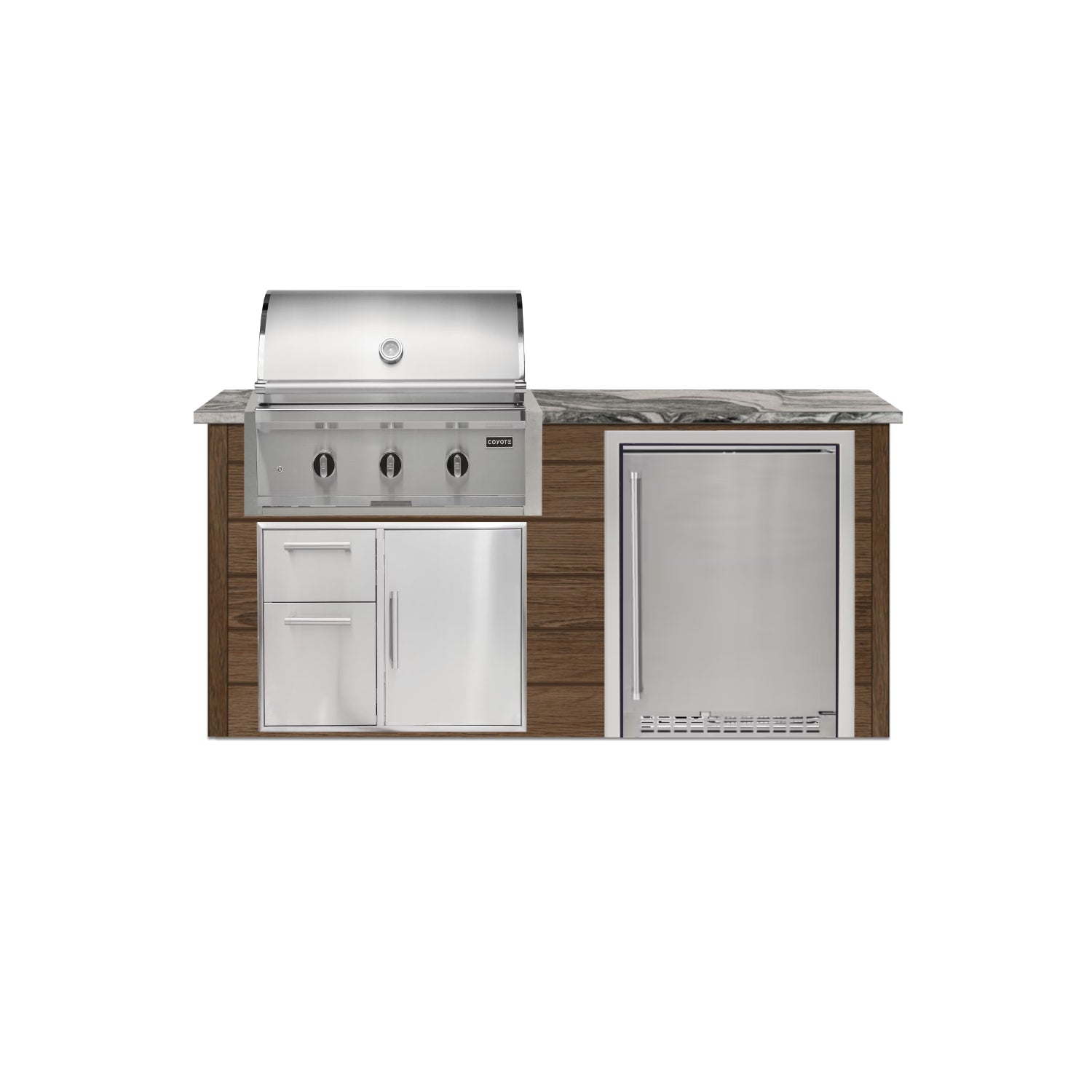 Coyote 72" Luxury Finished Outdoor Kitchen PKG 3G-CPKG3G