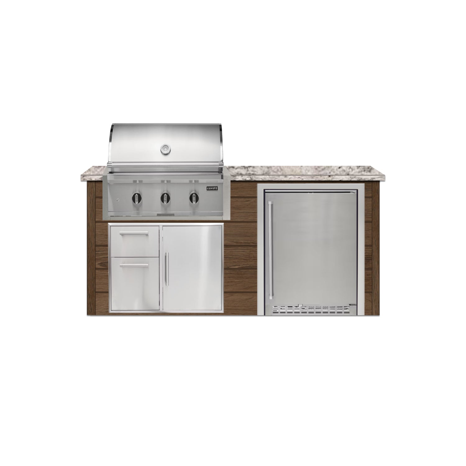 Coyote 72" Luxury Finished Outdoor Kitchen PKG 3G-CPKG3G