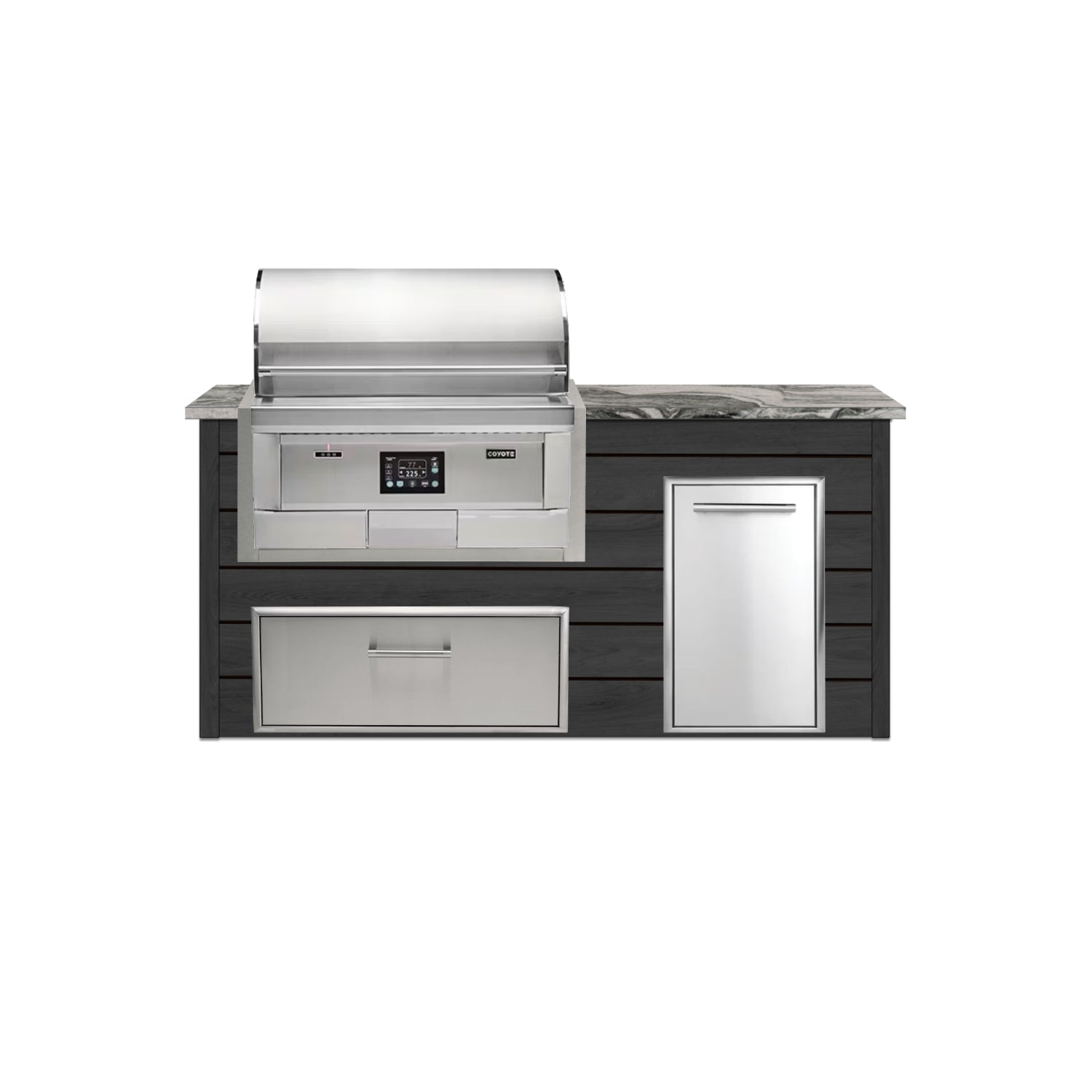 Coyote 72" Luxury Finished Outdoor Kitchen PKG 4P-CPKG4P