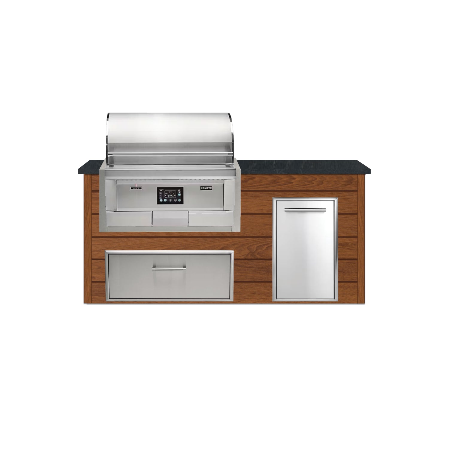 Coyote 72" Luxury Finished Outdoor Kitchen PKG 4P-CPKG4P