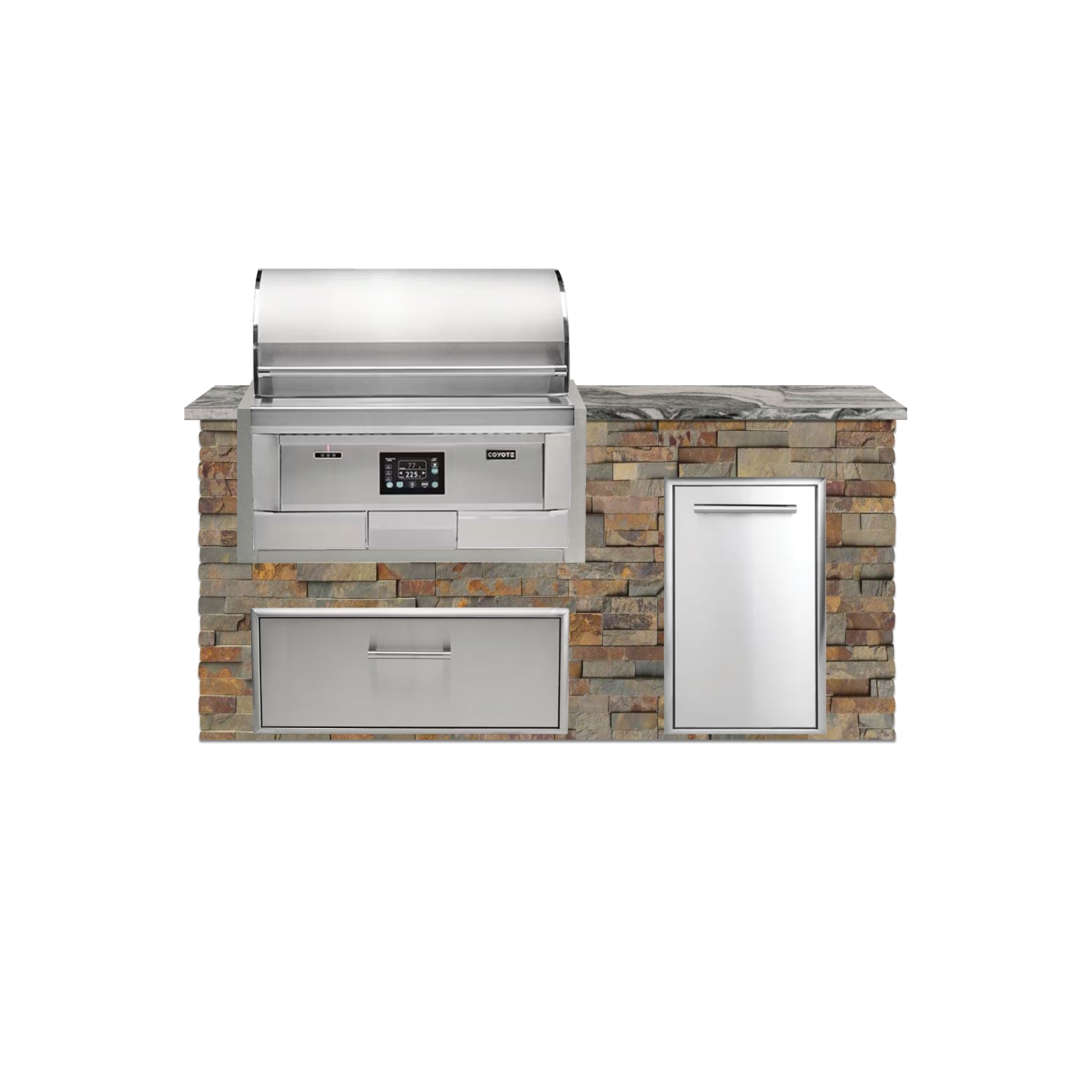 Coyote 72" Luxury Finished Outdoor Kitchen PKG 4P-CPKG4P
