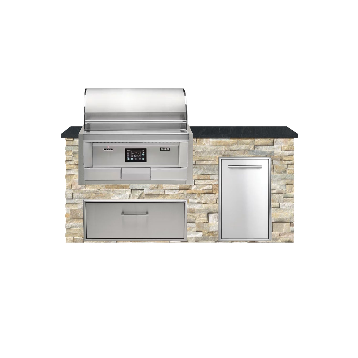 Coyote 72" Luxury Finished Outdoor Kitchen PKG 4P-CPKG4P