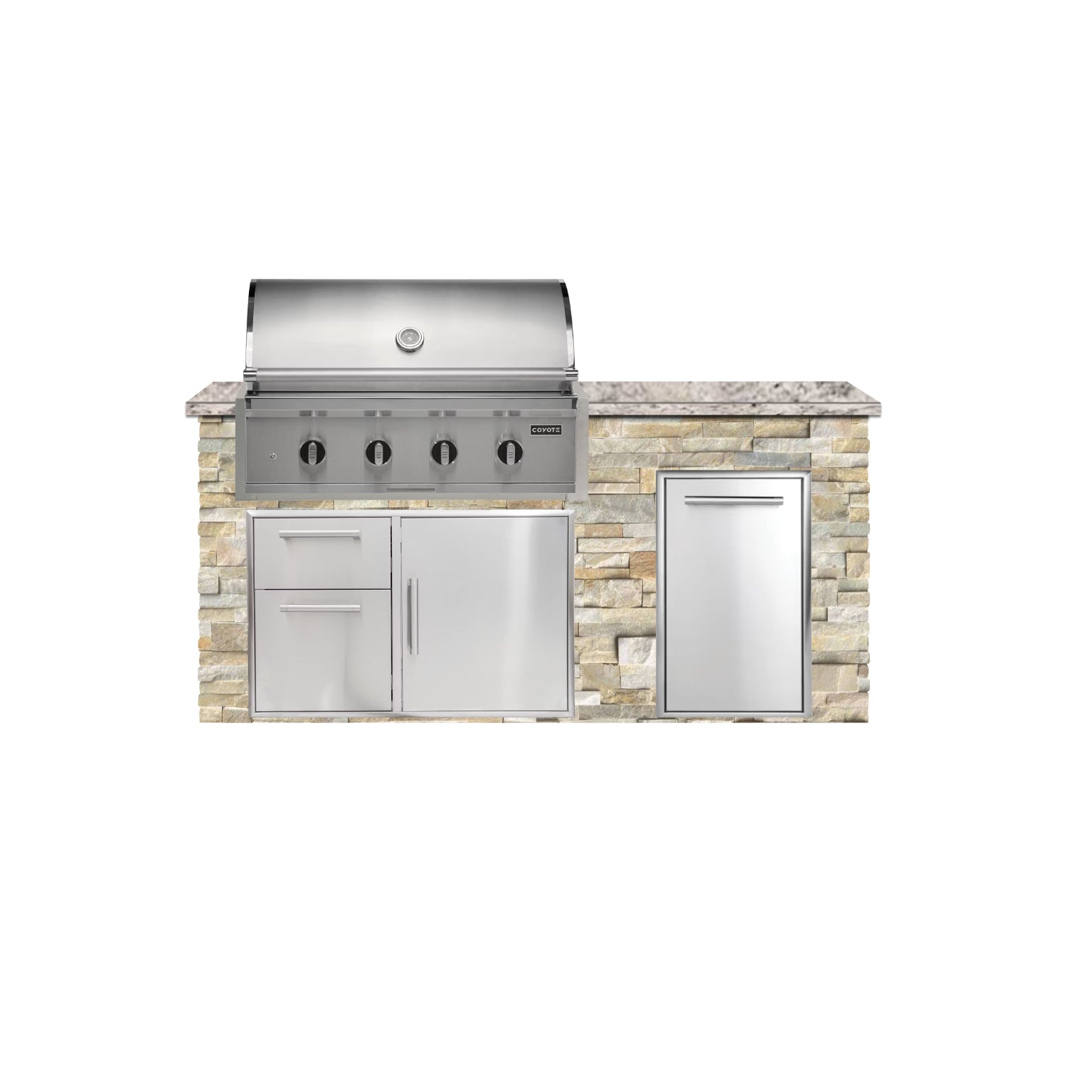 Coyote 72" Luxury Finished Outdoor Kitchen PKG 4G-CPKG4P